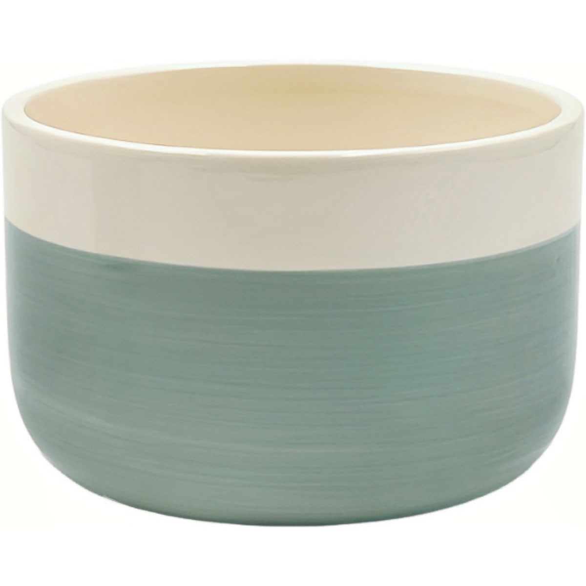 Mcarr 5"x5"x3" Ceramic Bowl Pot Glossy Glaze White and Green — priced per each; minimum 6; multiples of 6