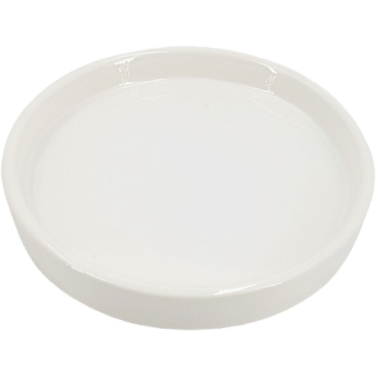 Mcarr 4.9"x4.9"x.79" Ceramic Saucer Glossy Glaze White — priced per each; minimum 9; multiples of 9