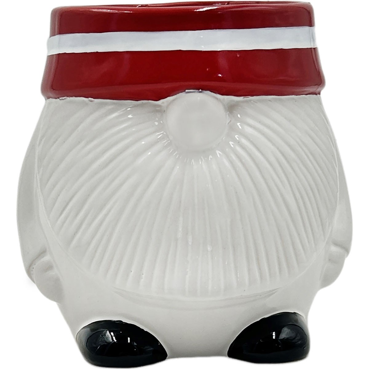 Mcarr 6"x5.6"x5.7" Ceramic Pot Glossy Glaze Santa with Red Hat and Black Shoes — priced per each; minimum 6; multiples of 6