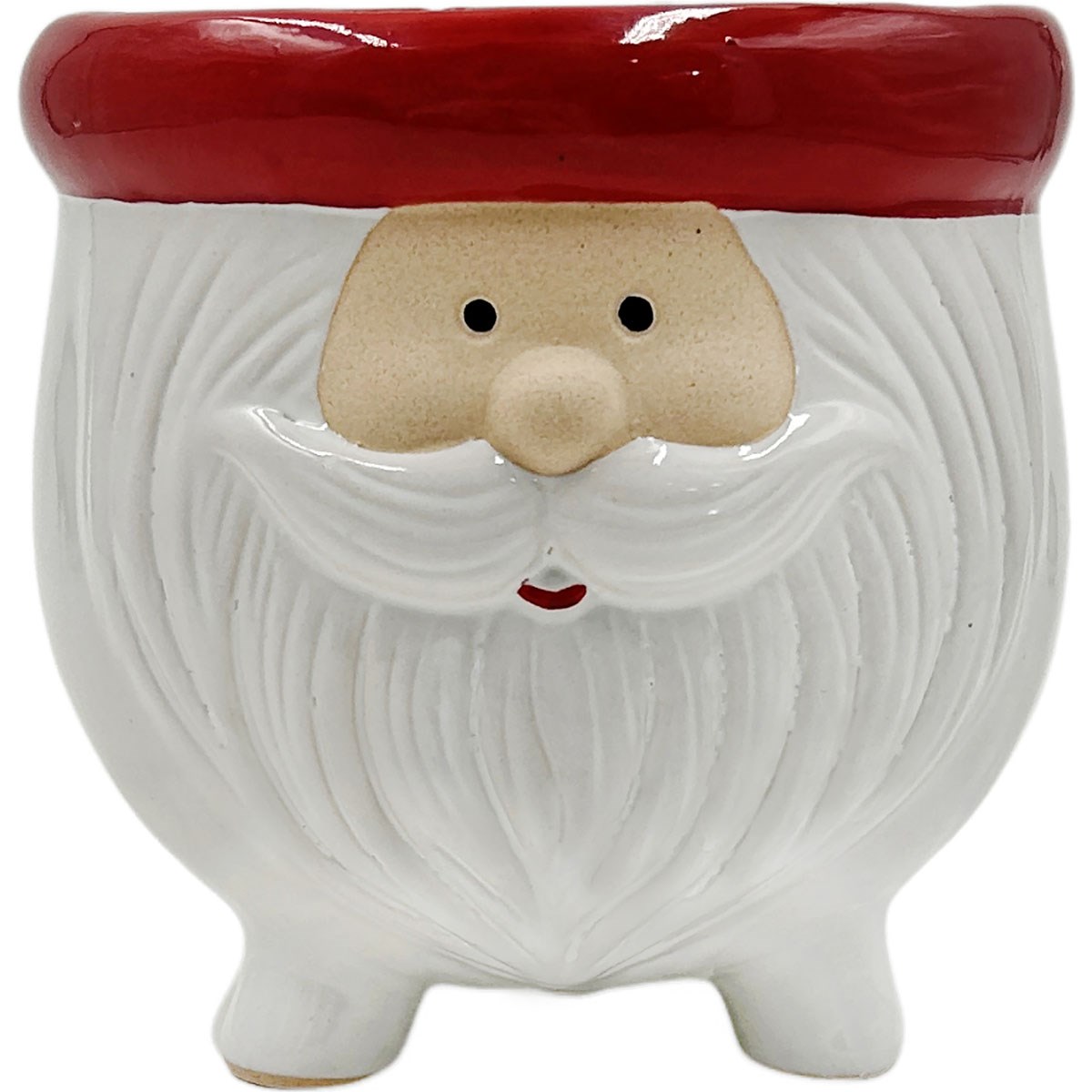 Mcarr 5.9"x5.7"x5.6" Ceramic Pot Glossy Glaze Santa with Face — priced per each; minimum 6; multiples of 6