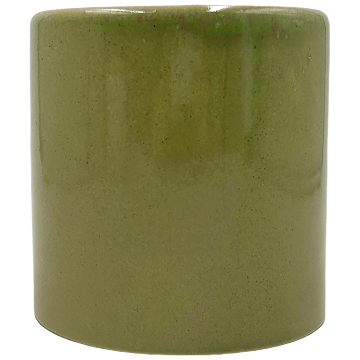 MCarr 5"x5"x5" Stoneware Pot with Reactive Finish Bright Green — priced per each; minimum 12; multiples of 12