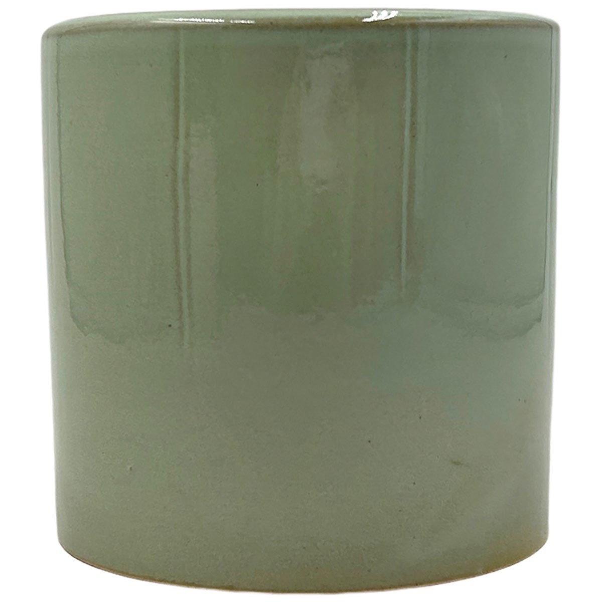 MCarr 5"x5"x5" Stoneware Pot with Reactive Finish Light Green — priced per each; minimum 12; multiples of 12