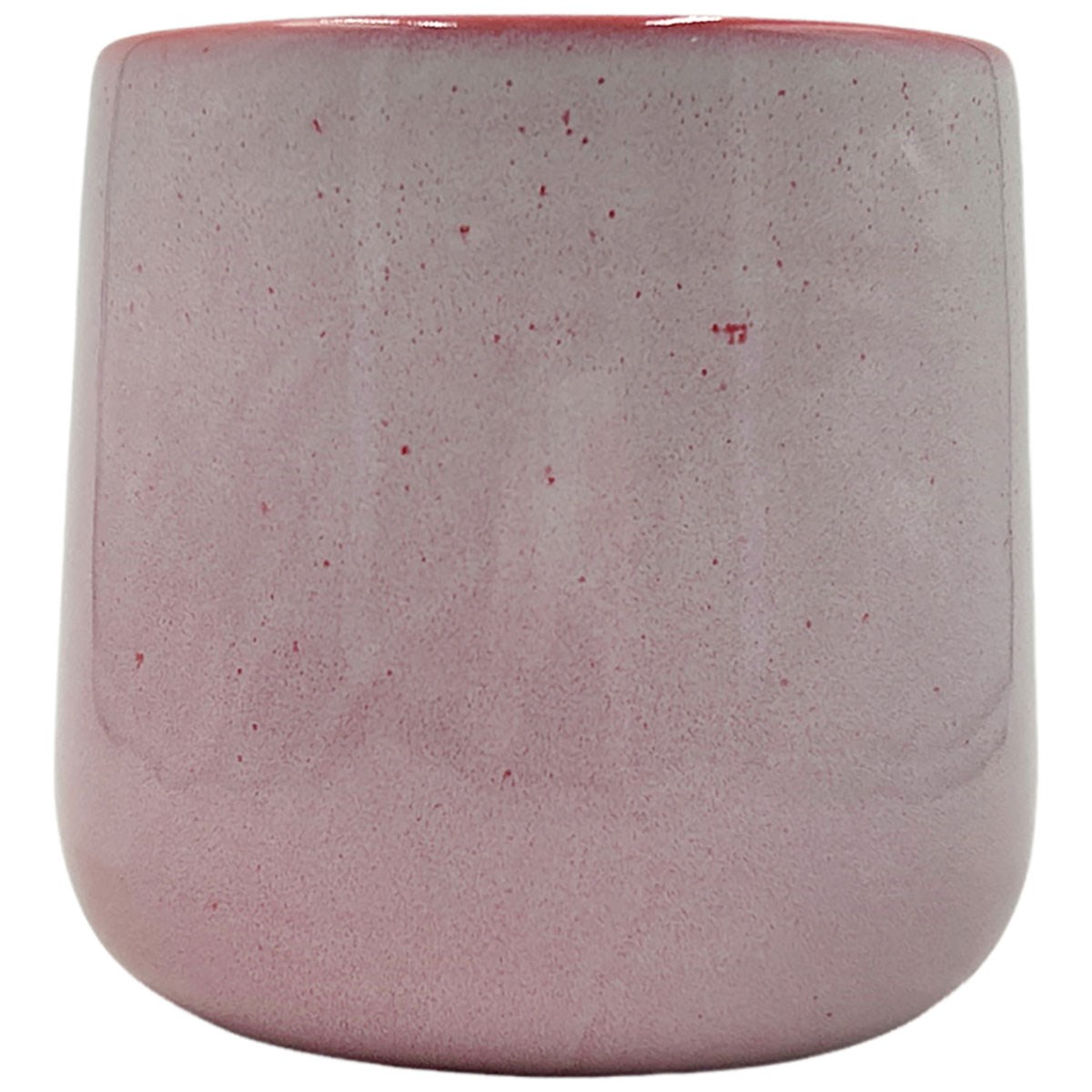 MCarr 6.1"x6.1"x5.9" Stoneware Pot with Reactive Finish Pink — priced per each; minimum 6; multiples of 6