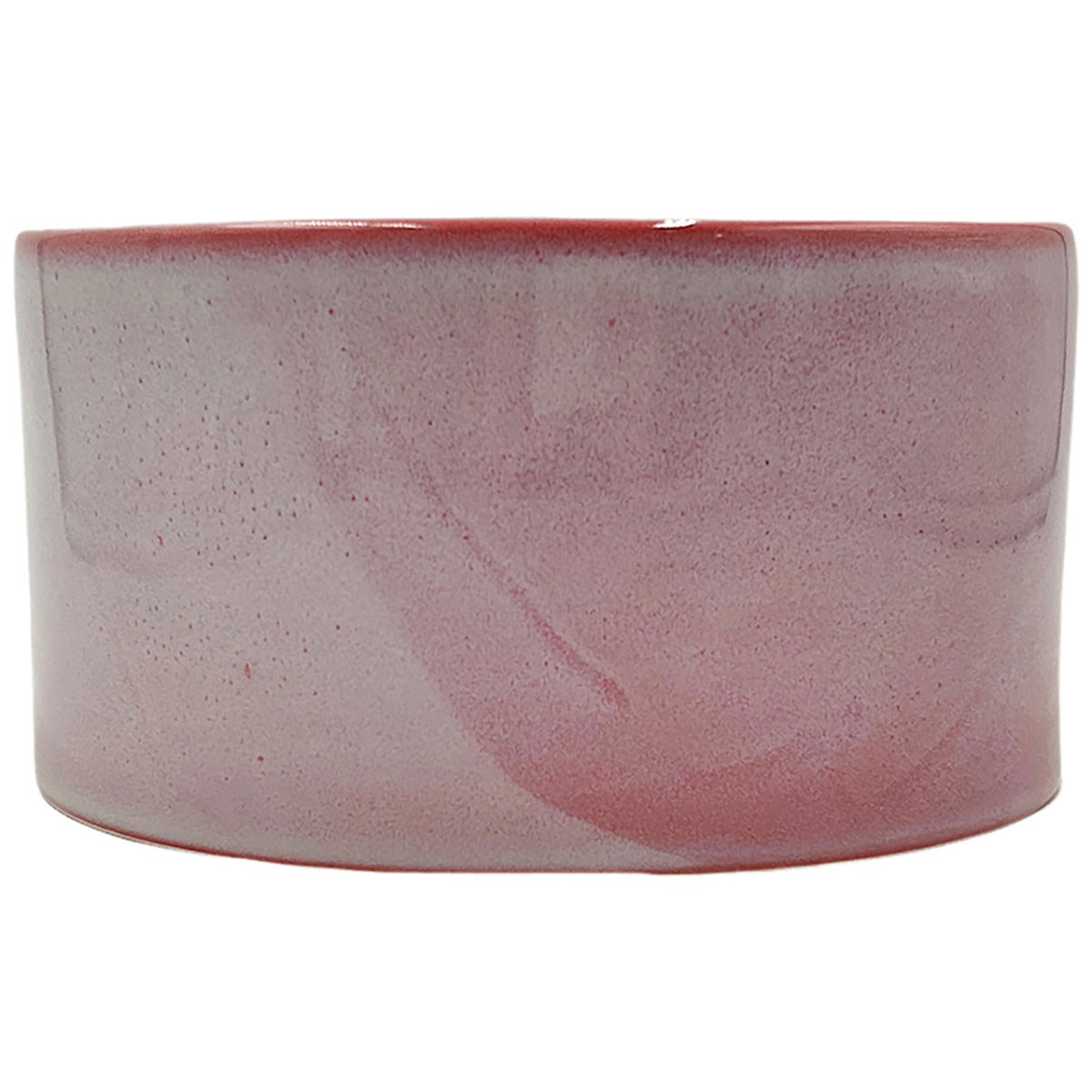 MCarr 7.4"x7.4"x3.8" Stoneware Pot with Reactive Finish Pink — priced per each; minimum 6; multiples of 6