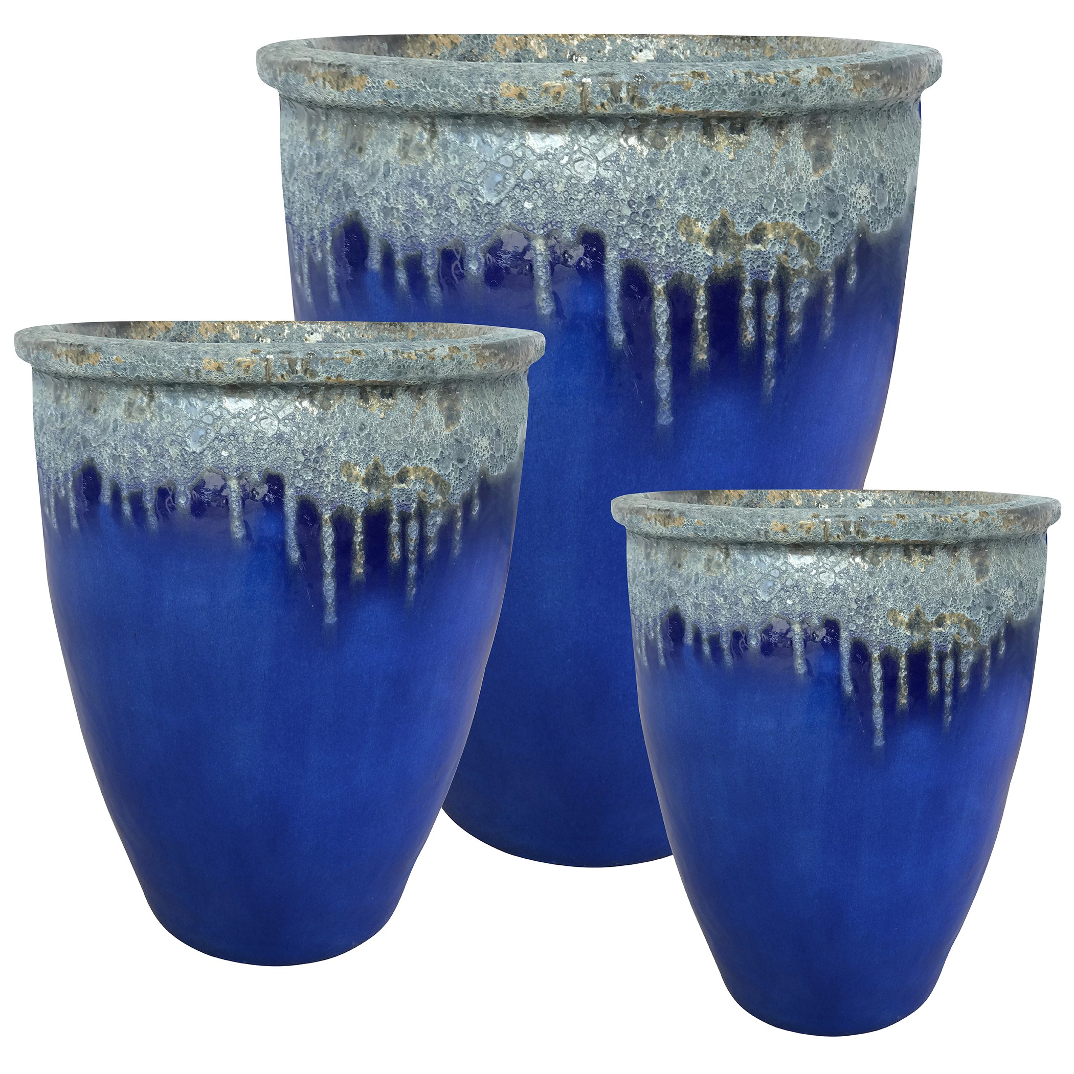 MCarr 6pc Large Rim Planter Pallet Volcanic Admiral Blue