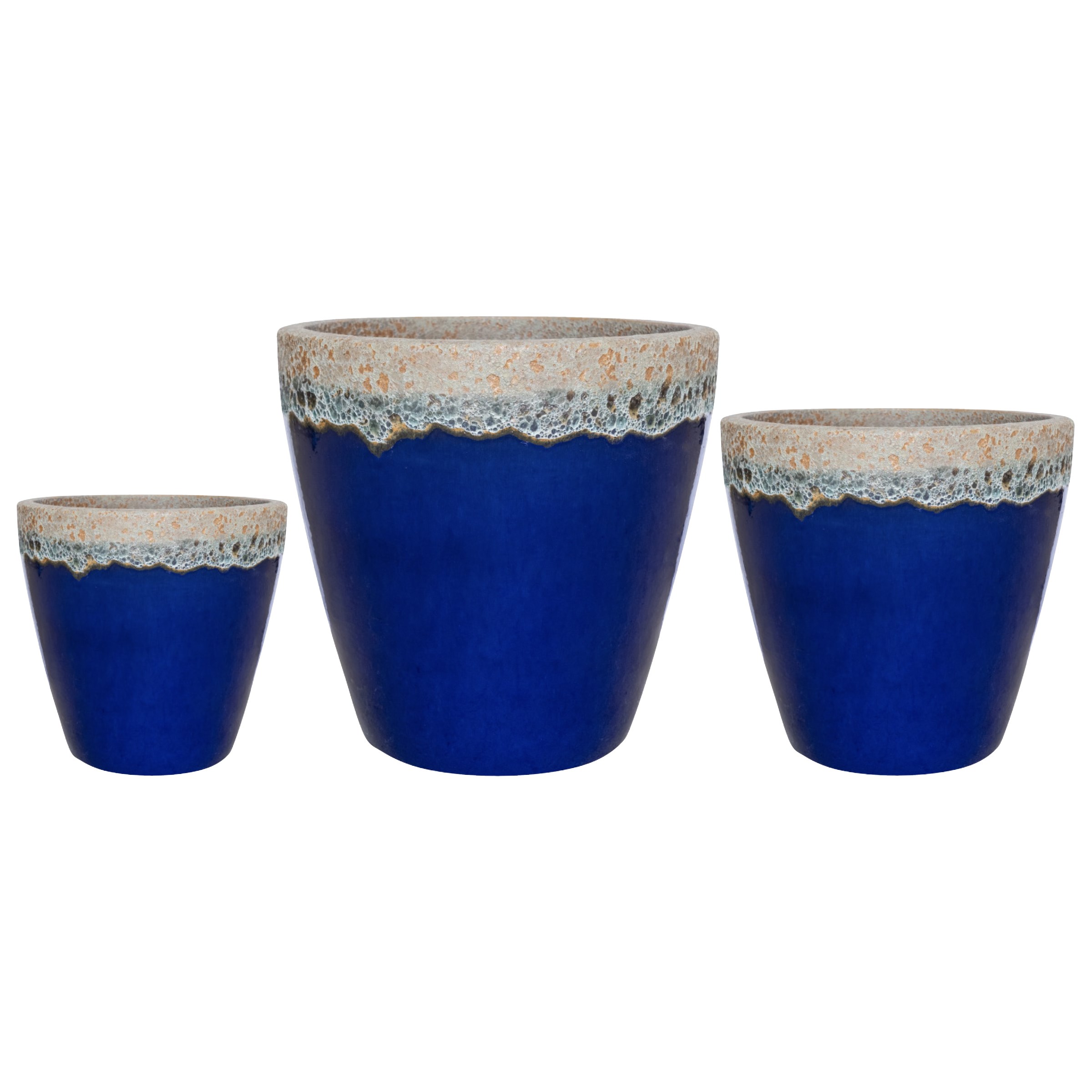 MCarr 6pc Large Round Planter Pallet Volcanic Admiral Blue