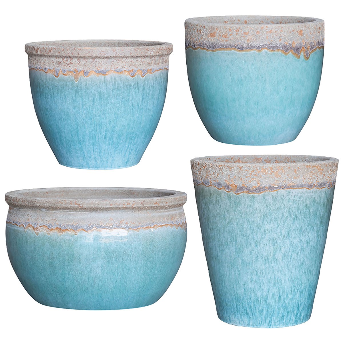 MCarr 26pc Mixed Planter Pallet Volcanic Milky Blue