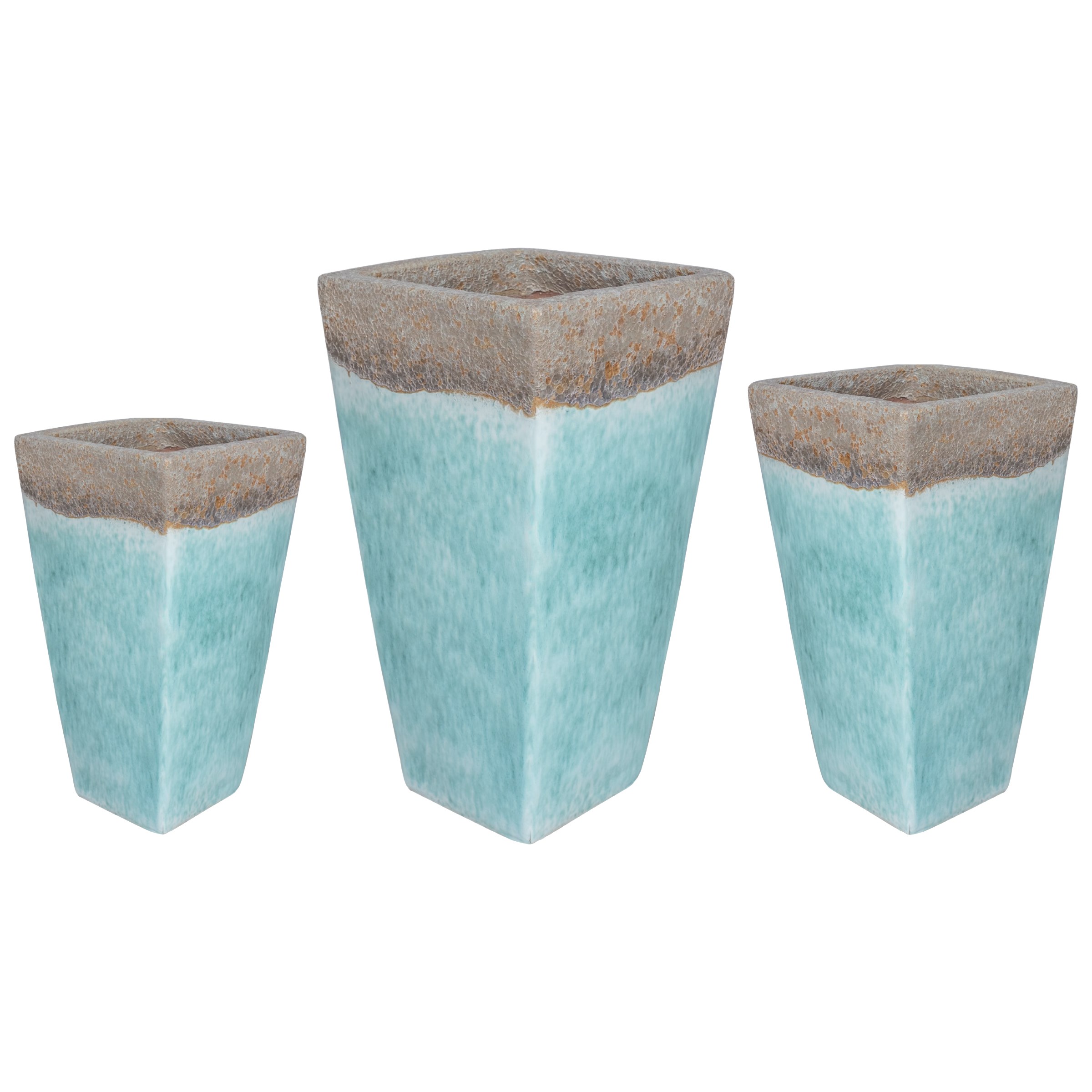 MCarr 15pc Tall Smooth Planter Pallet Volcanic Milky Blue