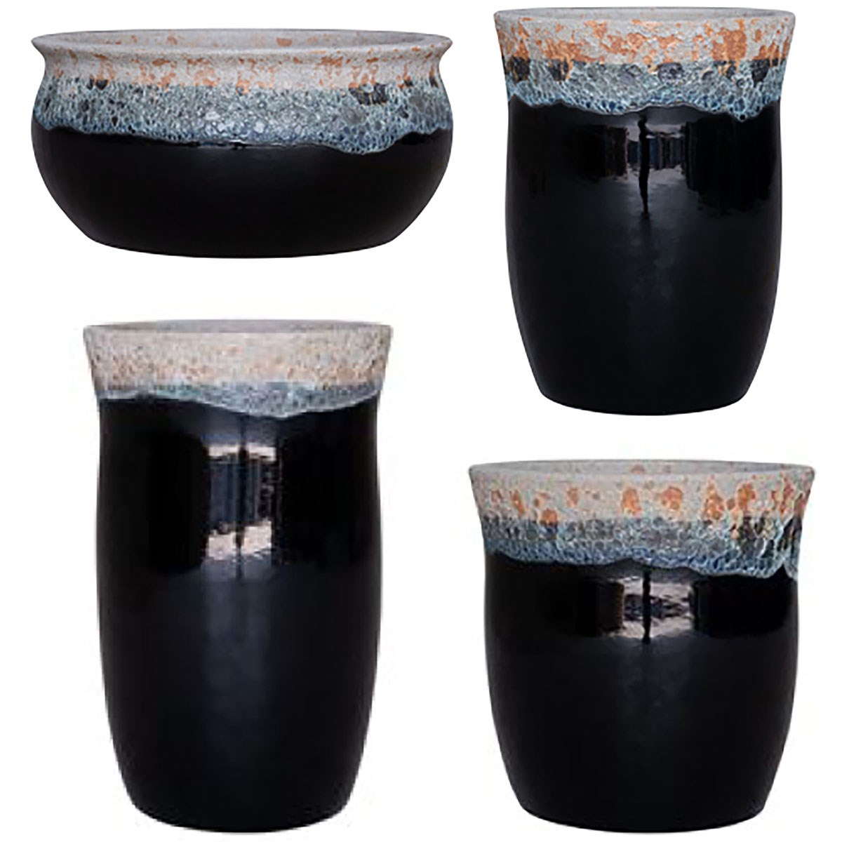 MCarr 26pc Volcanic Mix Planter Pallet Assortment Glossy Black