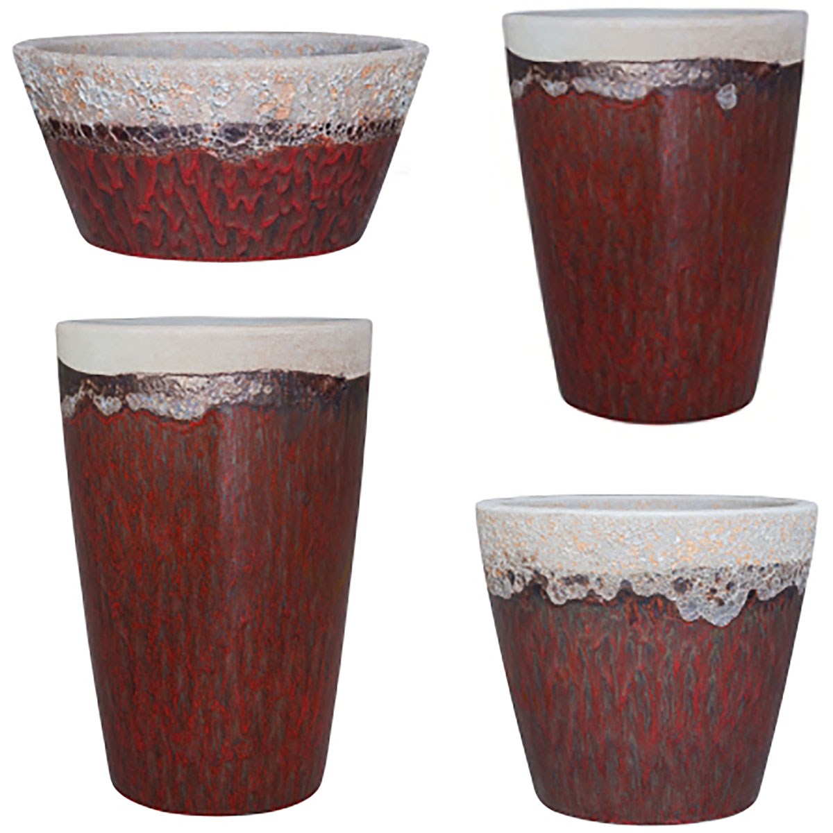 MCarr 28pc Volcanic Mixed Planter Pallet Assortment Red Wine