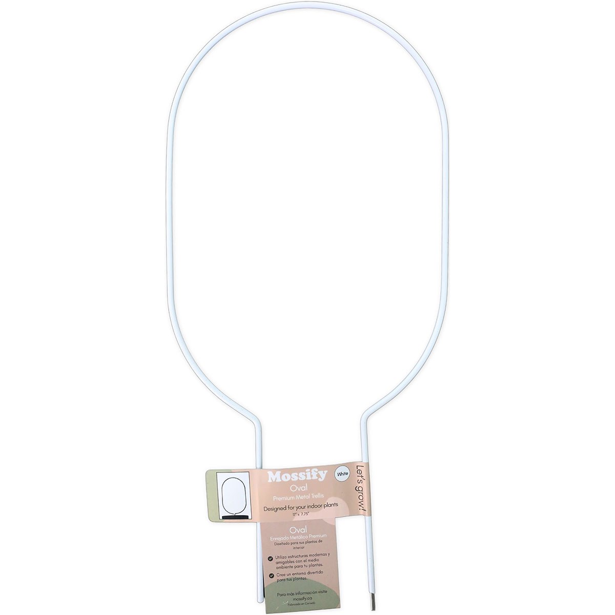 Mossify Trellis Oval White — priced per each; minimum 12; multiples of 12