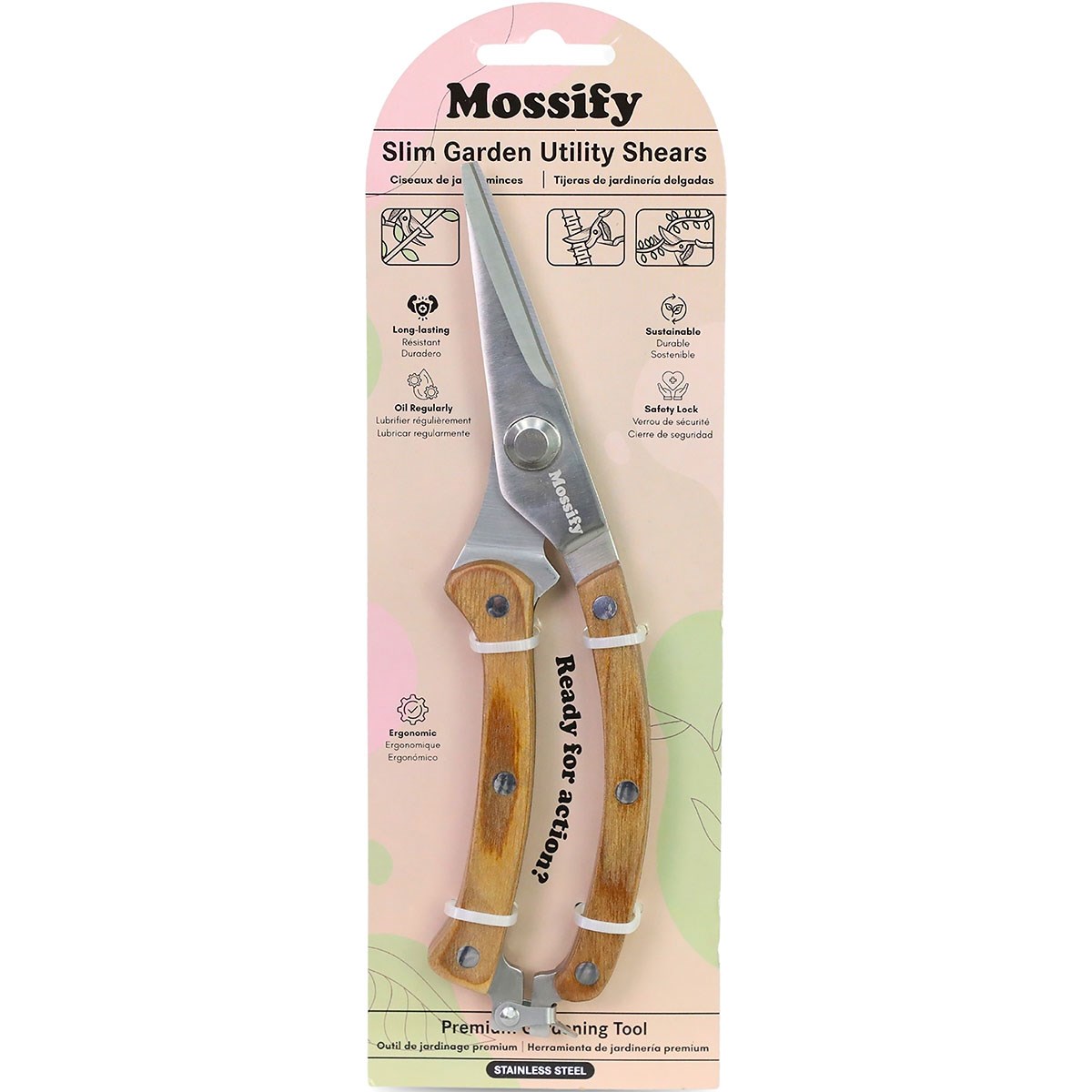 Mossify Slim Garden Shears — priced per each; minimum 12; multiples of 12