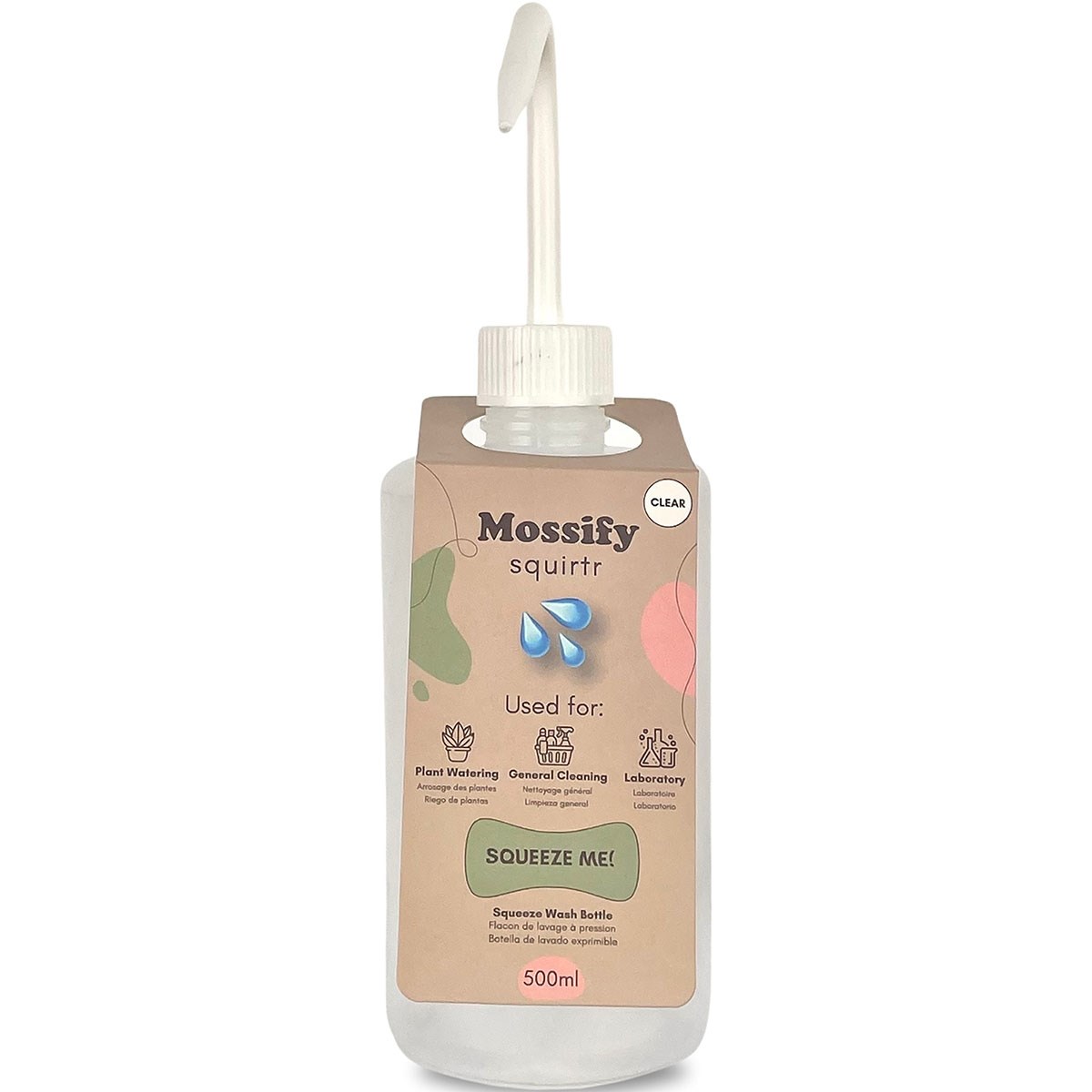 Mossify 500ml Squirtr Clear — priced per each; minimum 12; multiples of 12