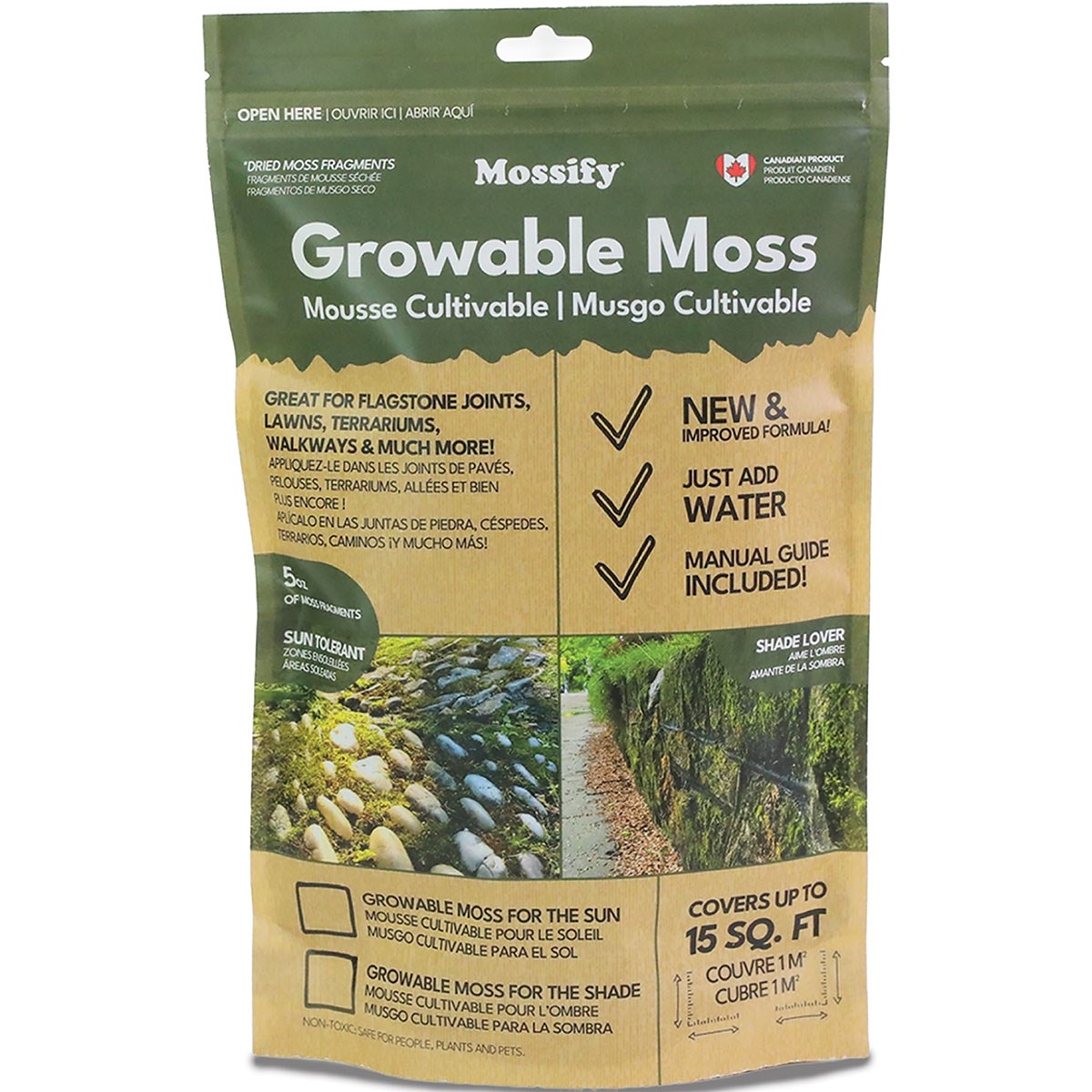 Mossify Sun Growable Moss — priced per each; minimum 12; multiples of 12