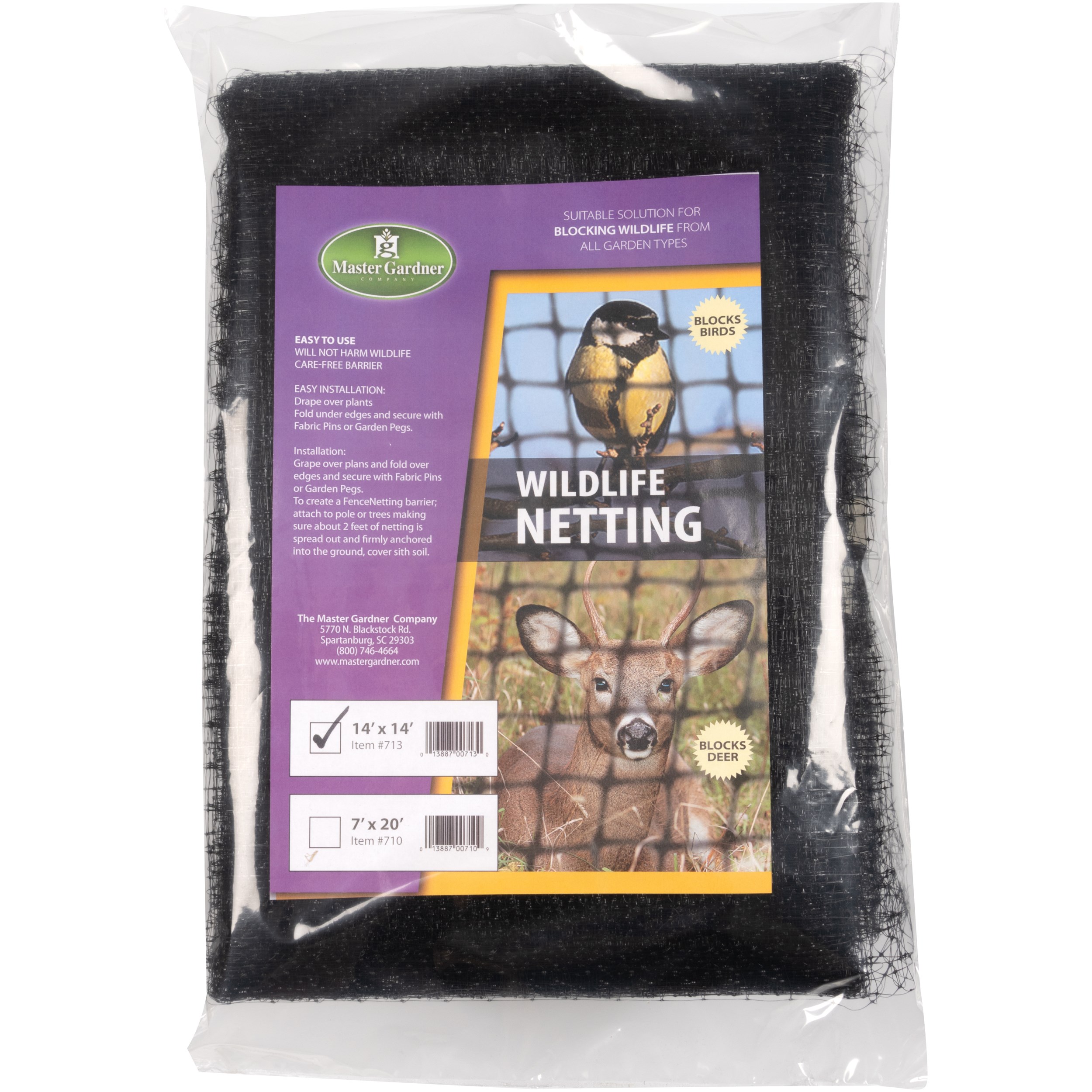 Master Gardner 14'x14' Wildlife Netting Flat Pack — priced per each; minimum 12; multiples of 12
