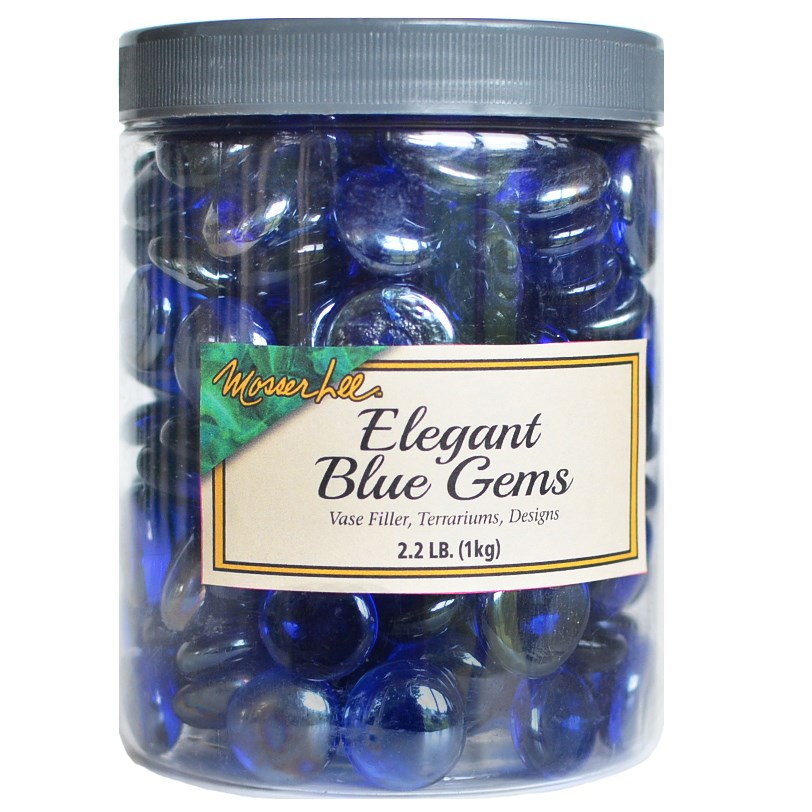 Mosser 2.2# Elegant Blue Gems Jar — priced per each; minimum 8; multiples of 8