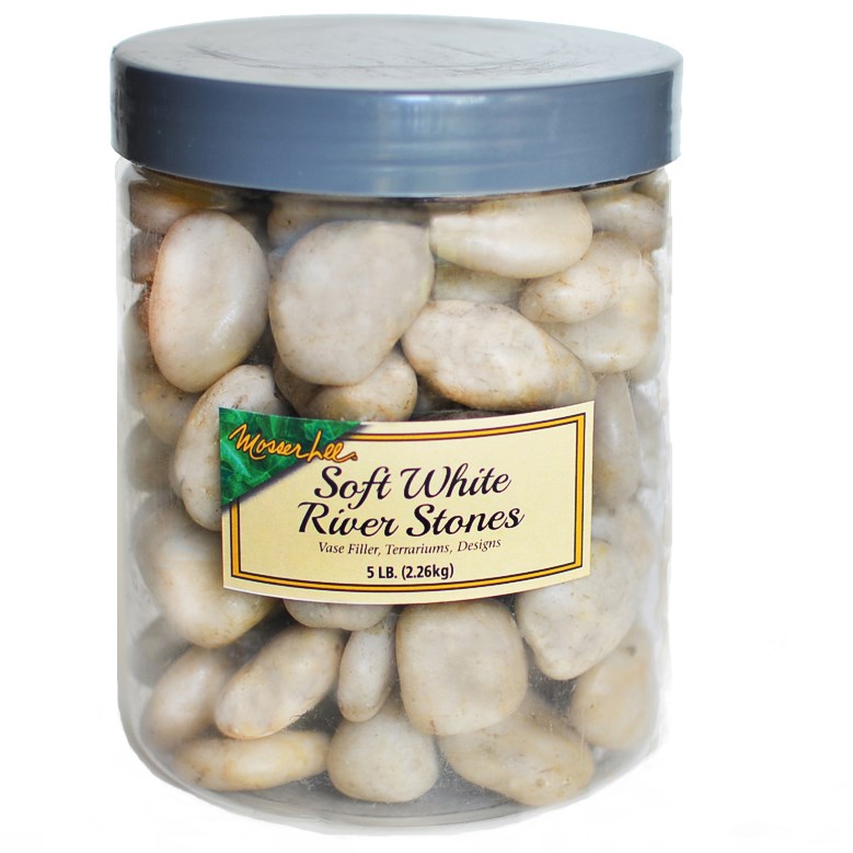 Mosser Soft White River Stones — priced per each; minimum 8; multiples of 8