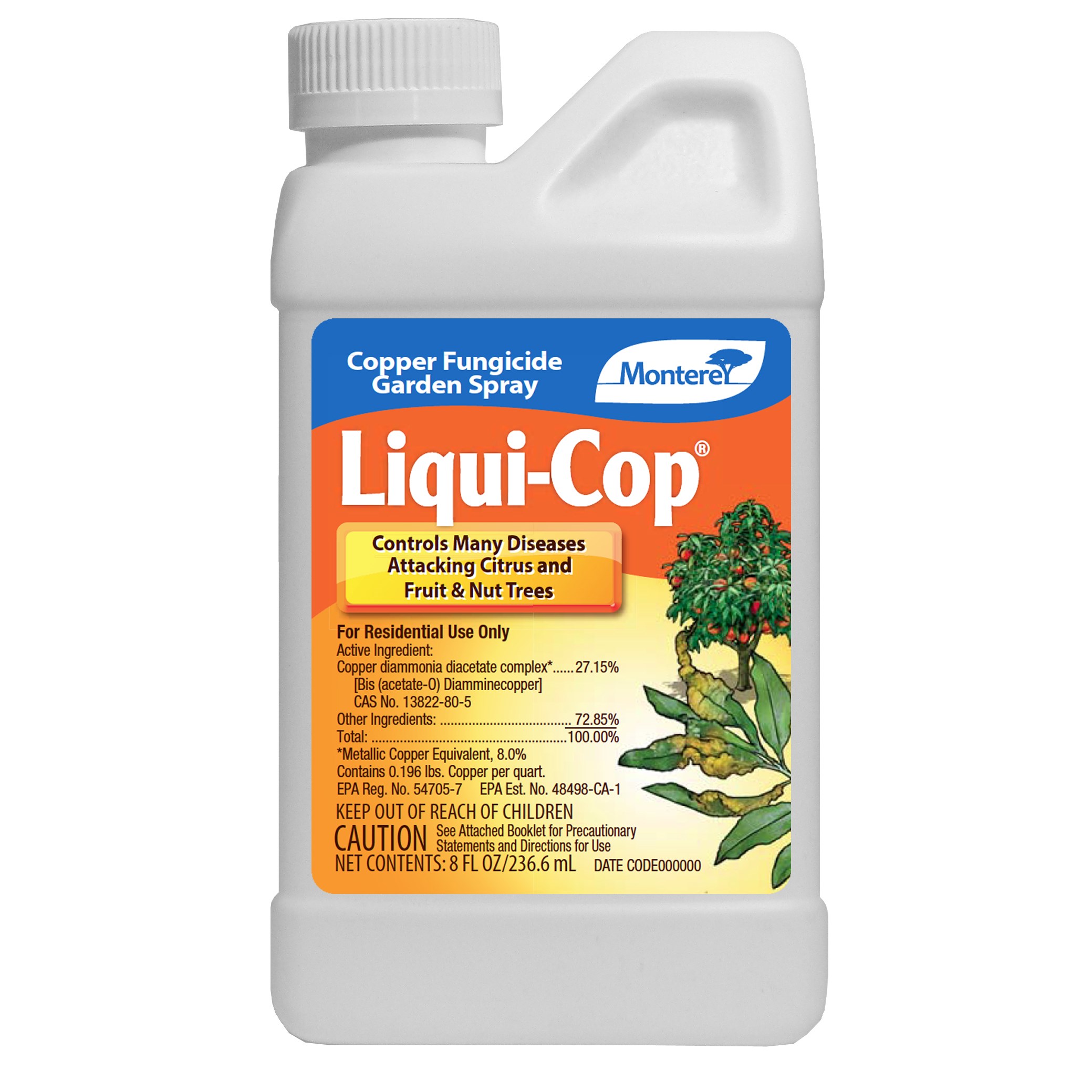Monterey 8oz Liqui-Cop Copper Fungicide — priced per each; minimum 12; multiples of 12