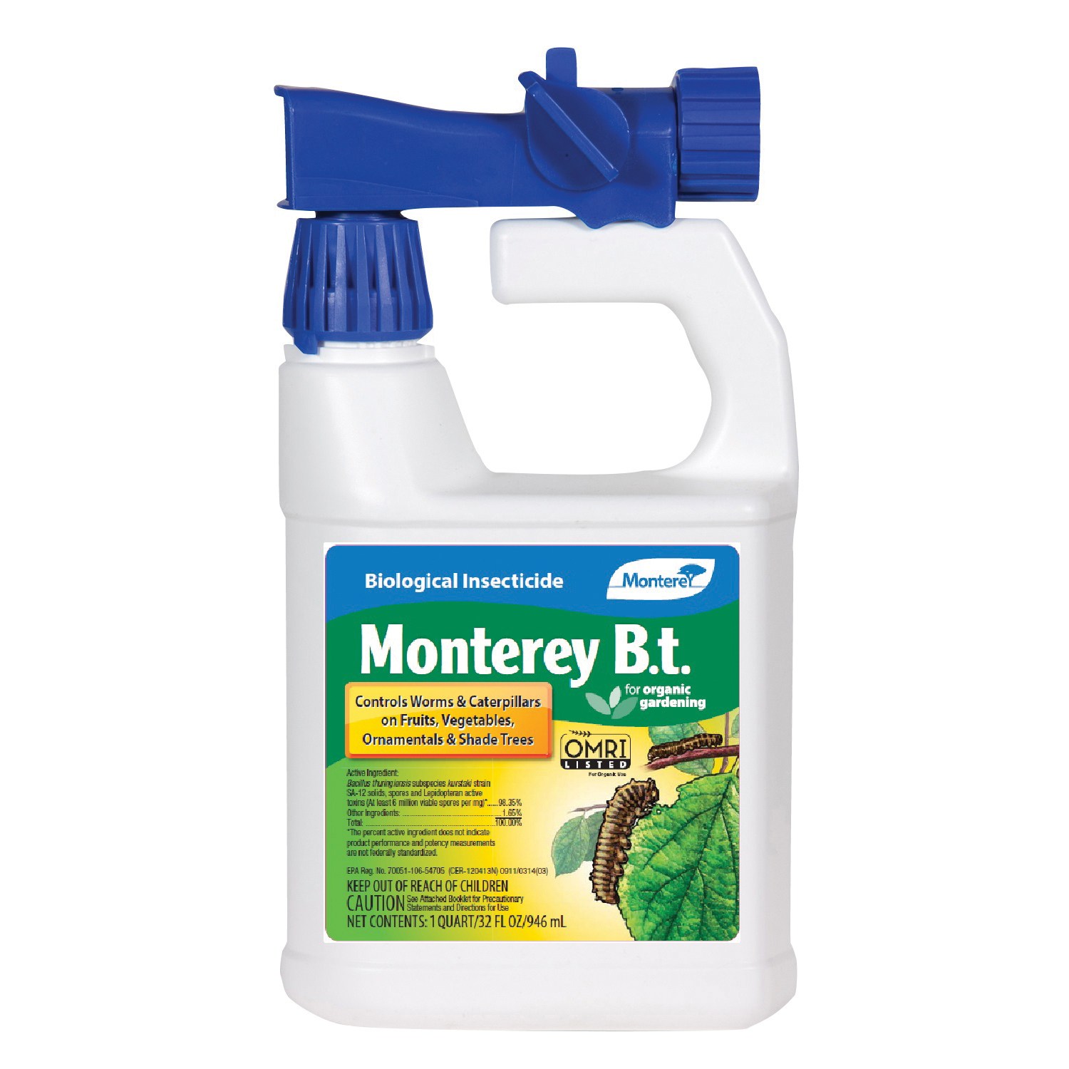Monterey 32oz B.t. Bacillus thuringiensis Biological Insecticide RTS BT — priced per each; minimum 12; multiples of 12
