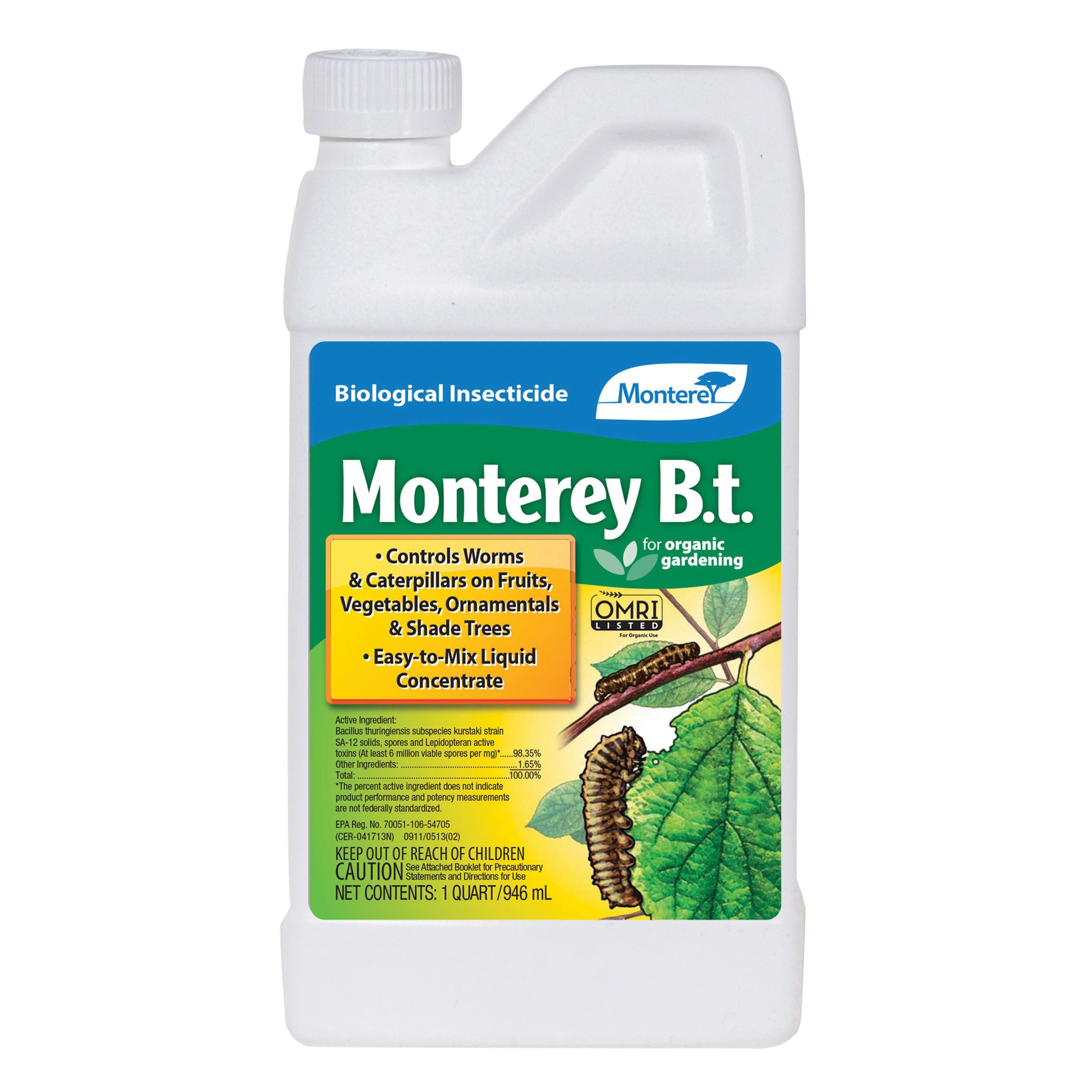 Monterey Qt B.t. Bacillus thuringiensis Biological Insecticide BT — priced per each; minimum 12; multiples of 12