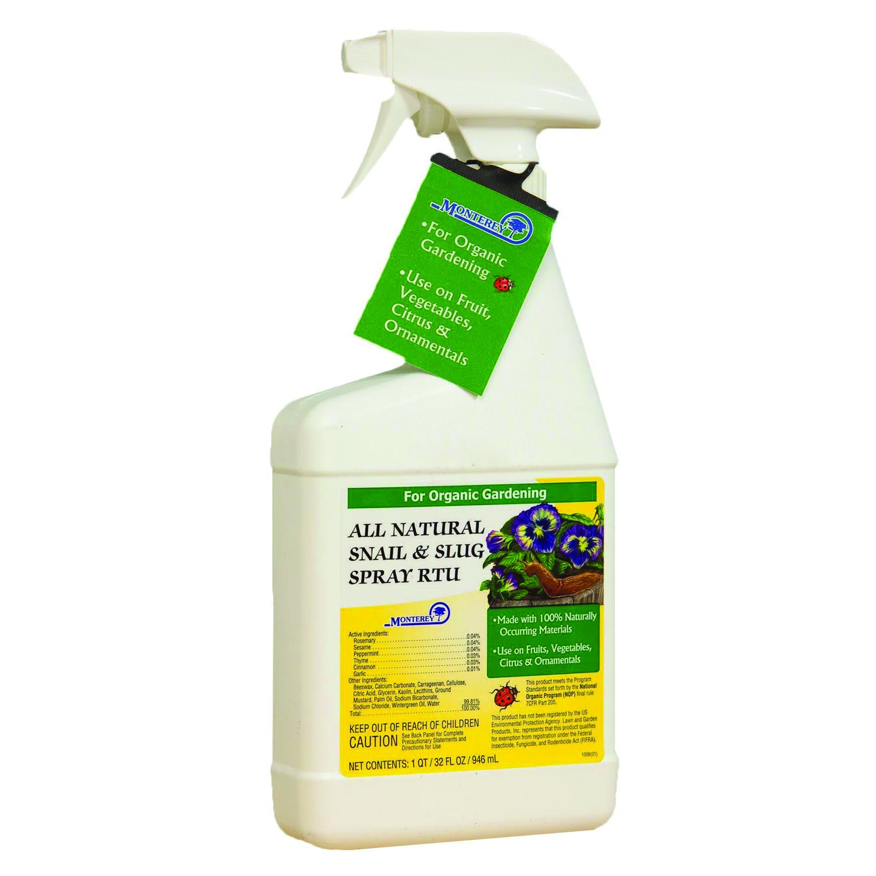 Monterey 32oz All Natural Snail & Slug Spray RTU — priced per each; minimum 12; multiples of 12