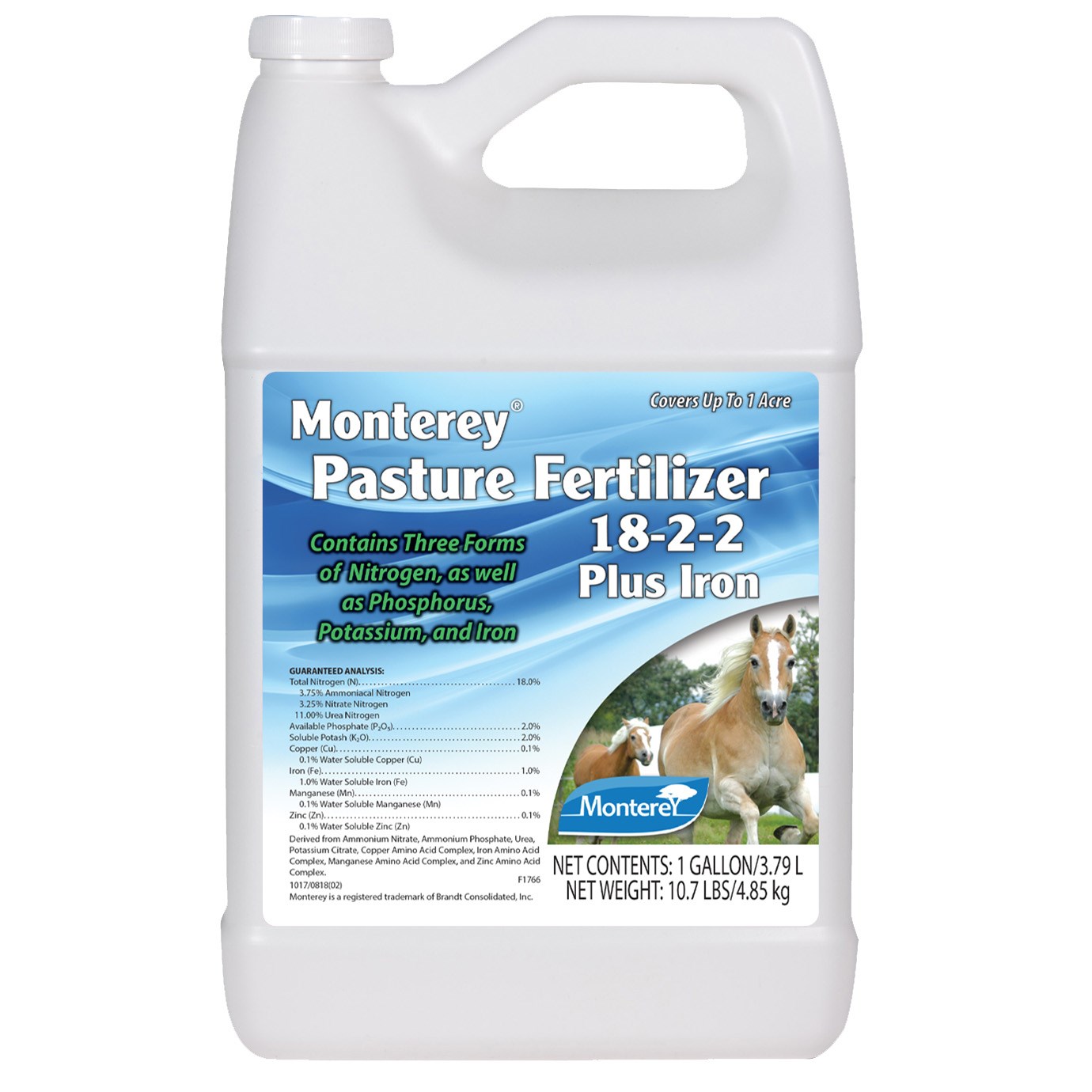 Monterey Pasture Fertilizer 18-2-2 Plus Iron — priced per each; minimum 4; multiples of 4