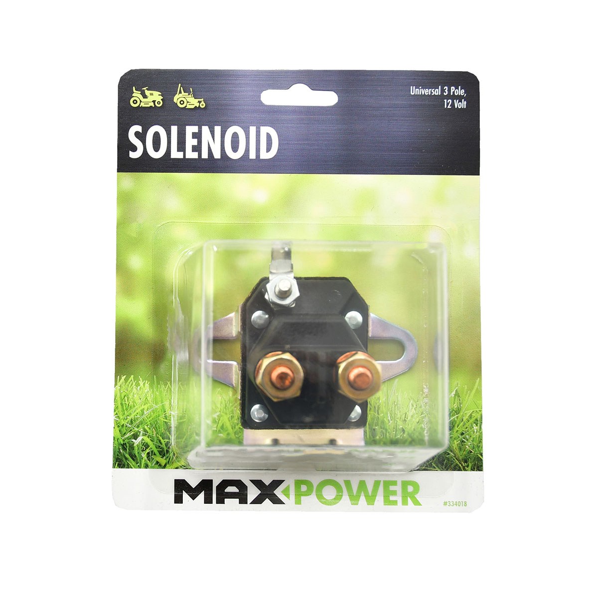 Maxpower Universal 3 Pole Solenoid for Briggs and Stratton, MTD, Cub Cadet, Troy Bilt Mowers Replaces OEM No. 725-0530, 925-0771 — priced per each; minimum 5; multiples of 5