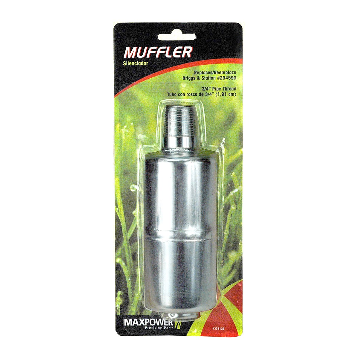 Maxpower 3/4" Cylinder Muffler For Briggs & Stratton — priced per each; minimum 5; multiples of 5