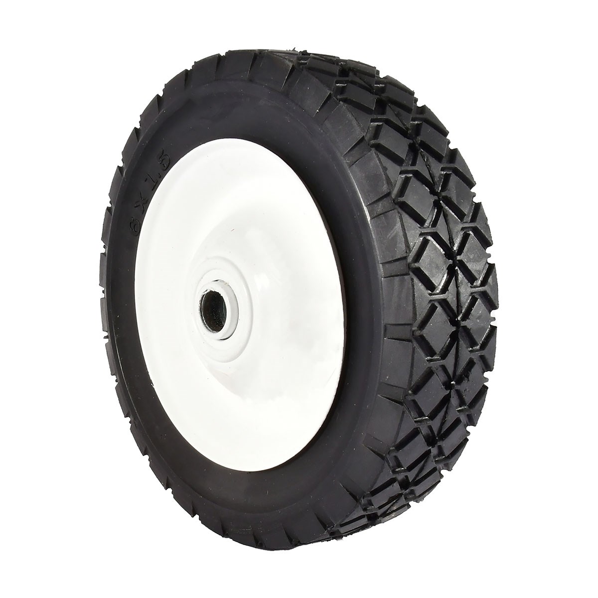 Maxpower 6" x 1.50" Offset Steel Lawn Mower Wheel with Diamond Tread
