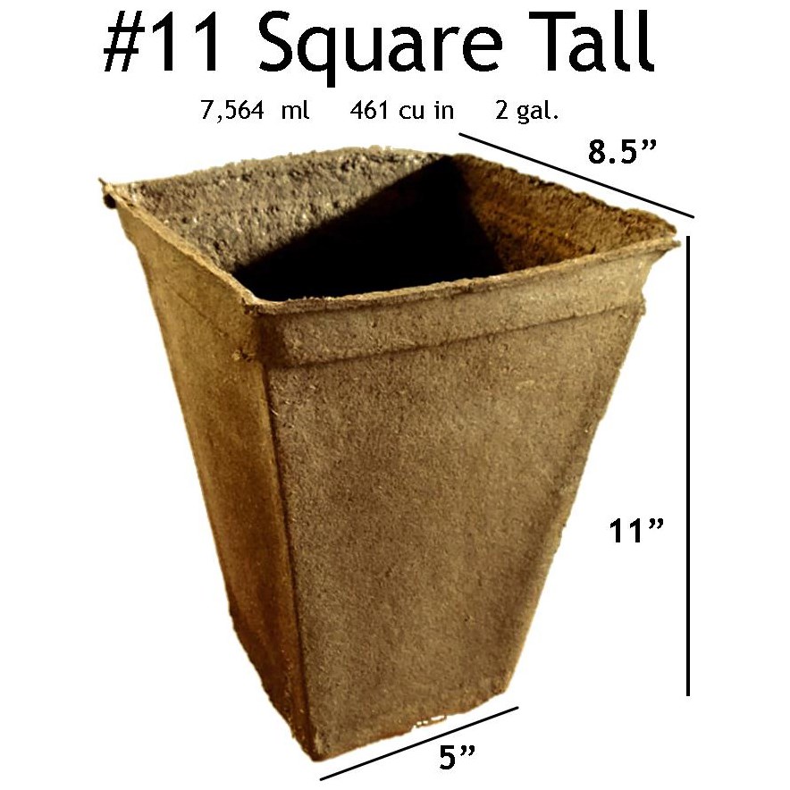 Summit Cow Pot #11 Square Loose Cowpots Bulk Grower Pack — priced per each; minimum 36; multiples of 36