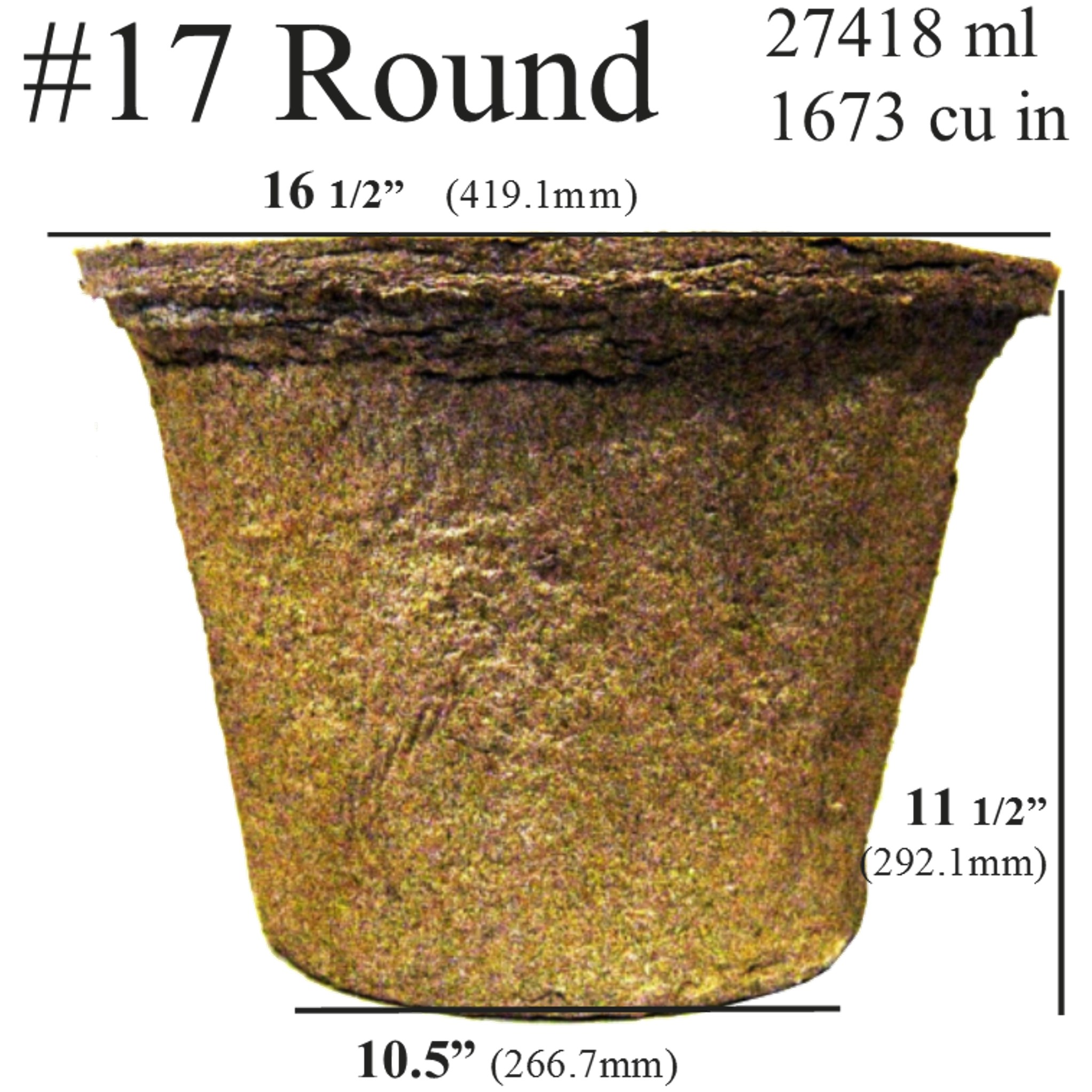 Summit Cow Pot #17 Round Loose Cowpots Bulk Grower Pack — priced per each; minimum 5; multiples of 5