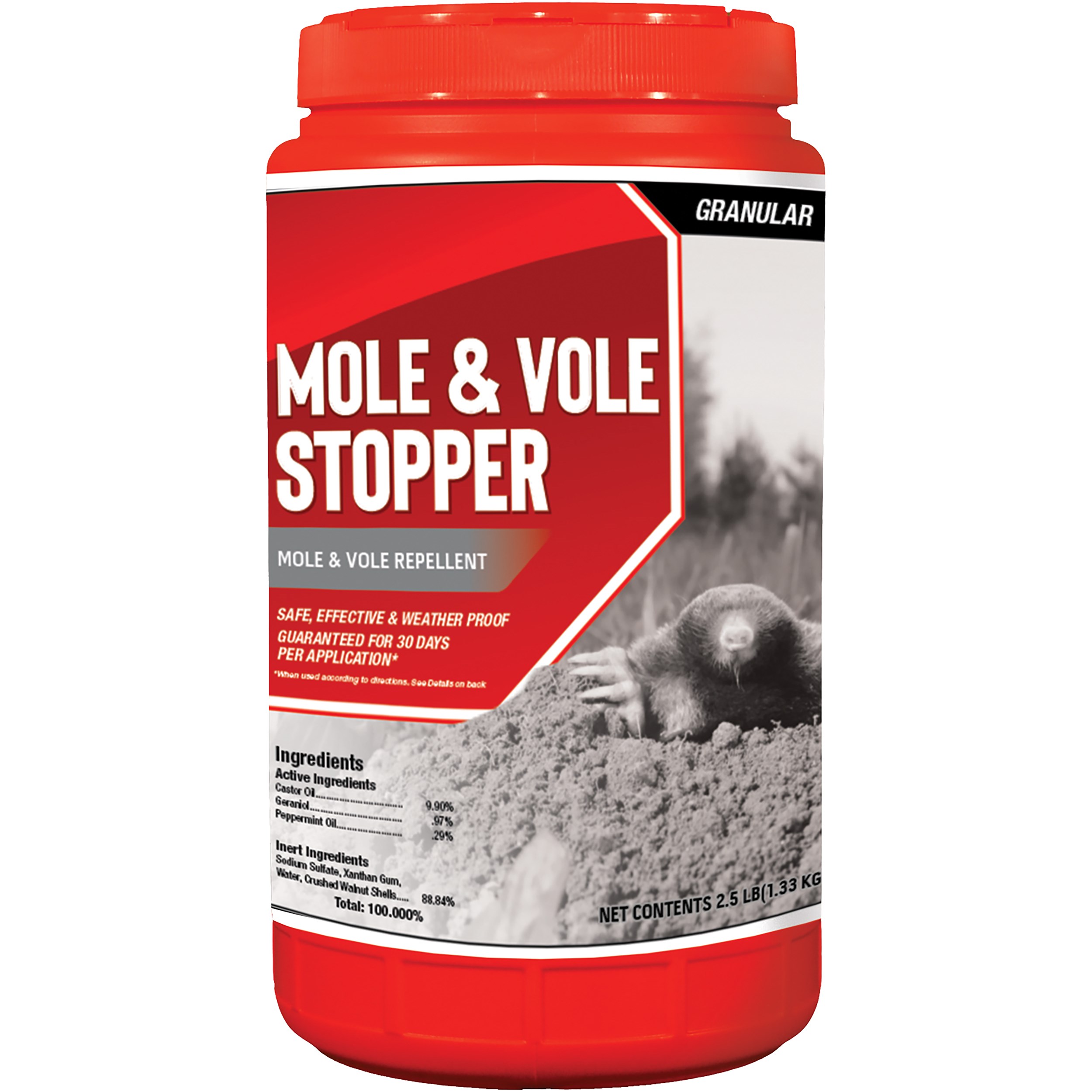 Mole & Vole Stopper 2.5lb Jug Repellent Shaker Granules — priced per each; minimum 4; multiples of 4