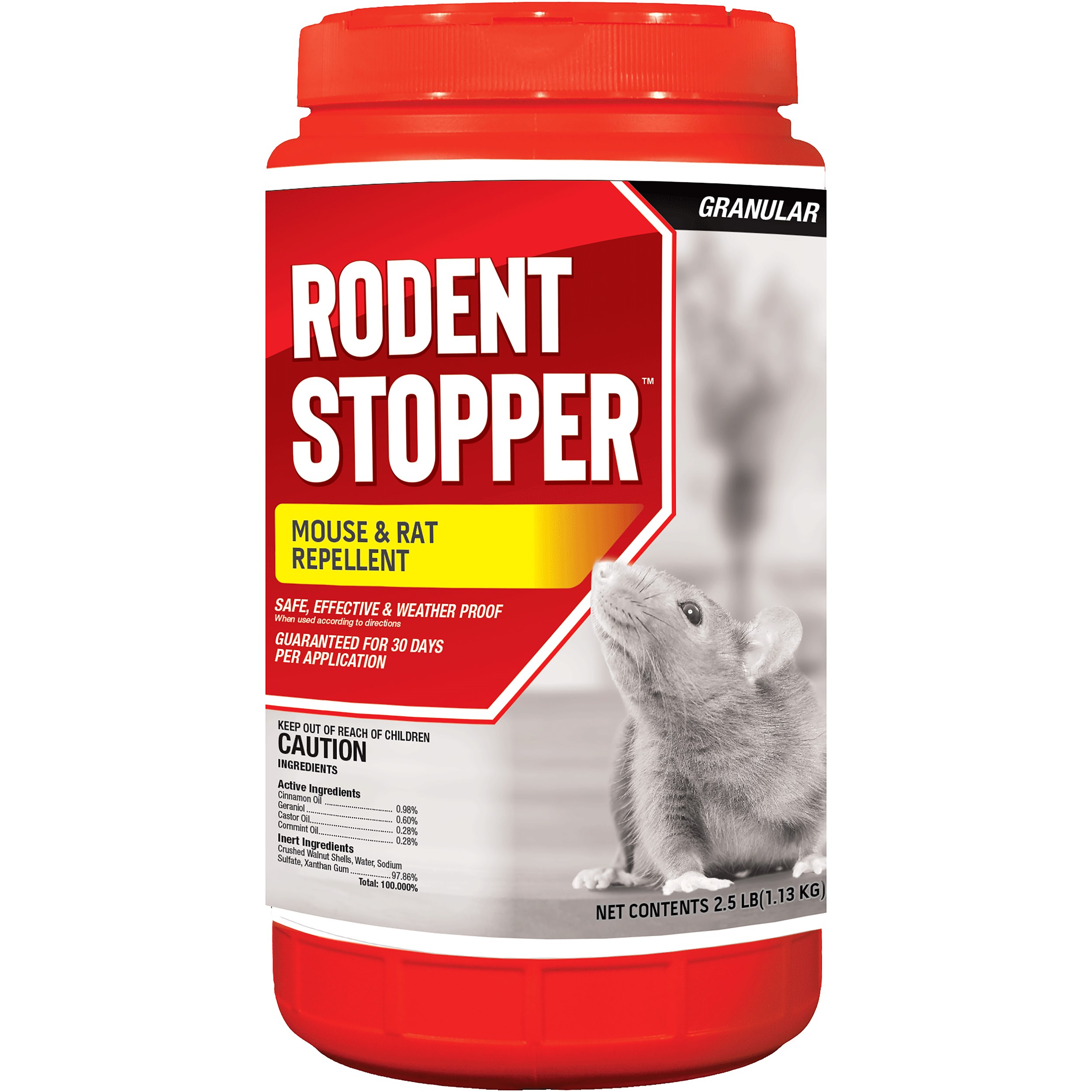 Rodent Stopper 2.5lb Jug Repellent Shaker Granules — priced per each; minimum 4; multiples of 4