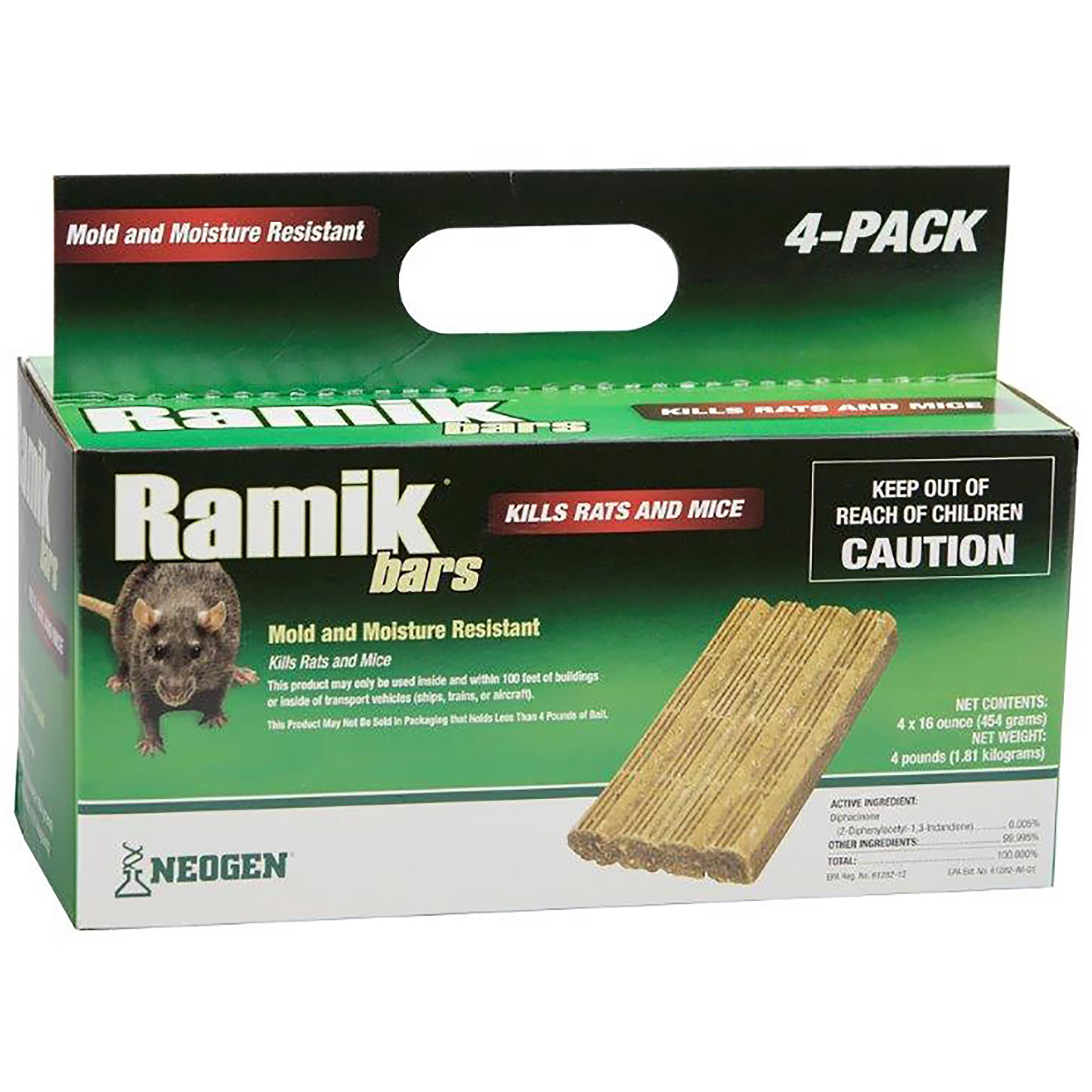 Ramik Bars 4x1Lb Box Diphacinone — Single Unit