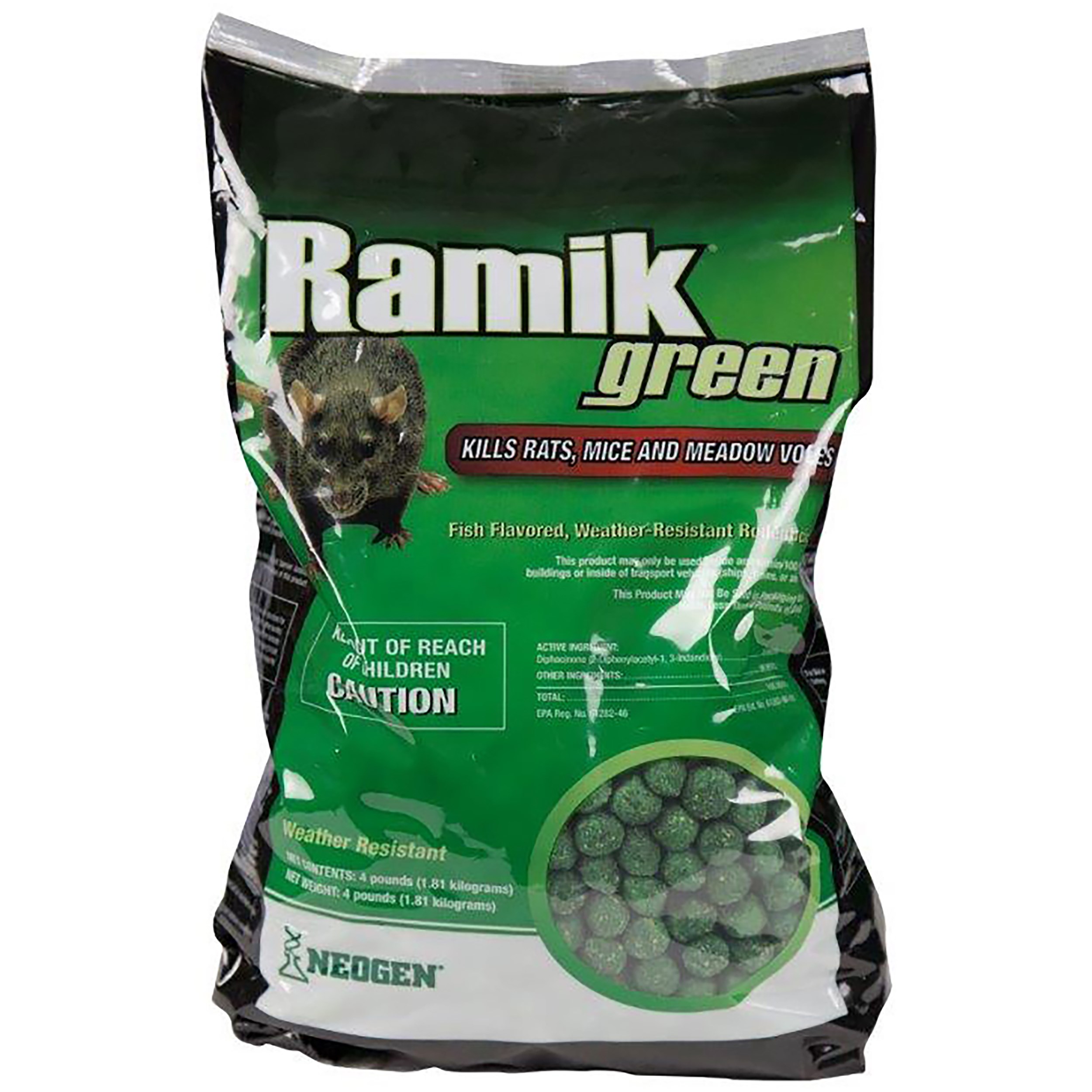 Ramik Green Nuggets 4Lb Pouch Diphacinone — Single Unit