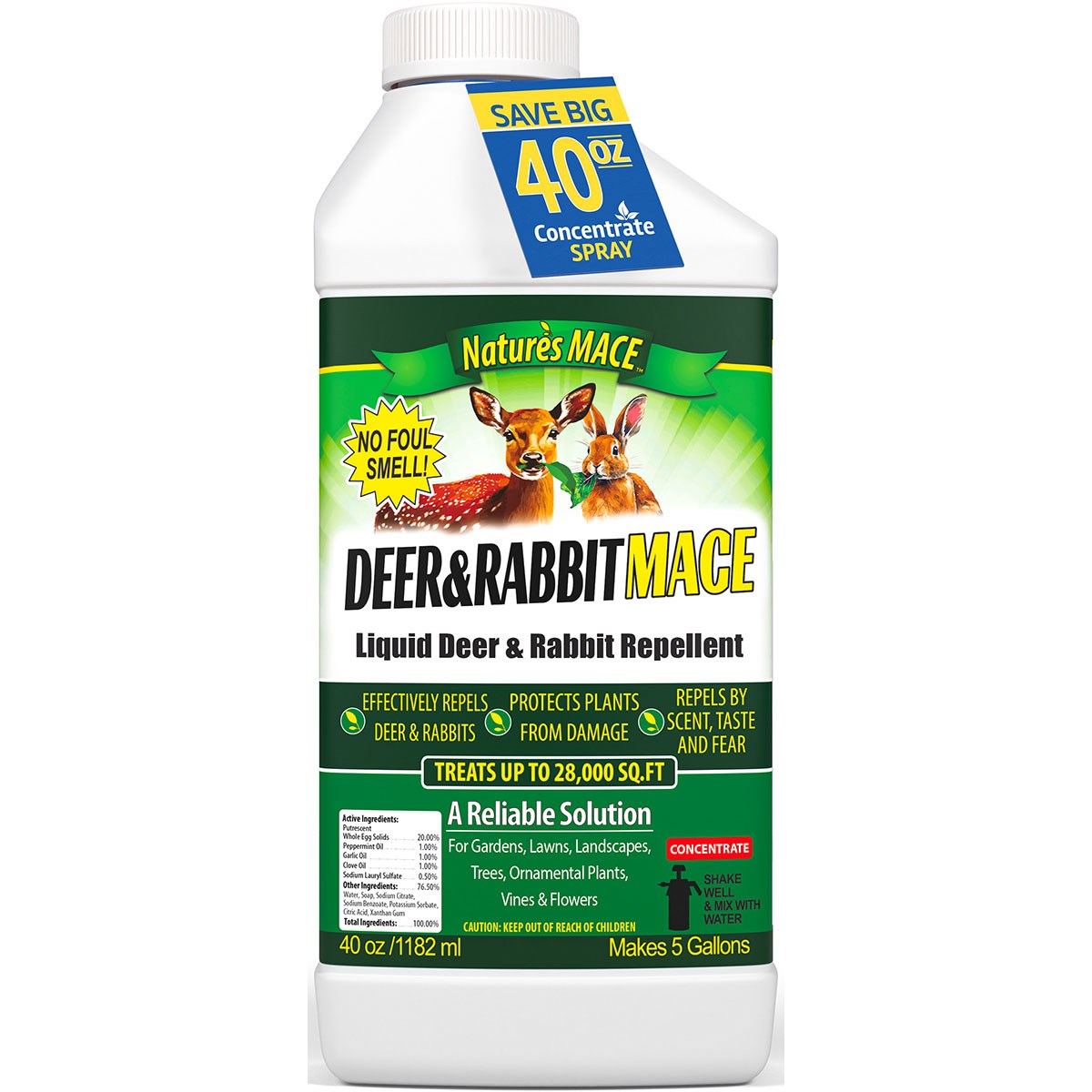 Nature's Mace 40oz Deer & Rabbit Repellent Concentrate — priced per each; minimum 12; multiples of 12