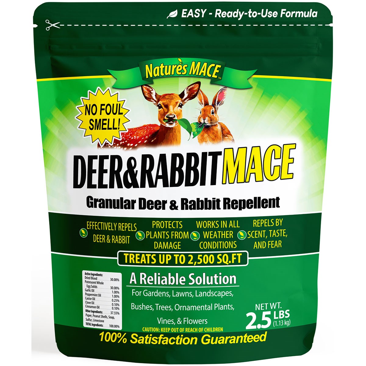 Nature's Mace 2.5# Deer & Rabbit Repellent Granules — priced per each; minimum 12; multiples of 12
