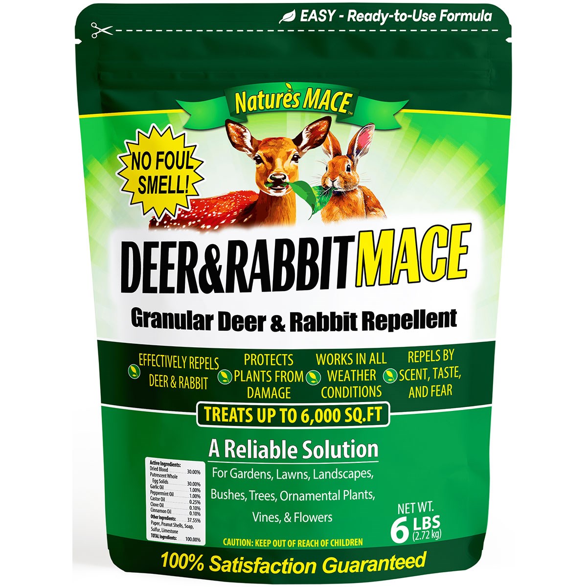 Nature's Mace 6# Deer & Rabbit Repellent Granules — priced per each; minimum 6; multiples of 6