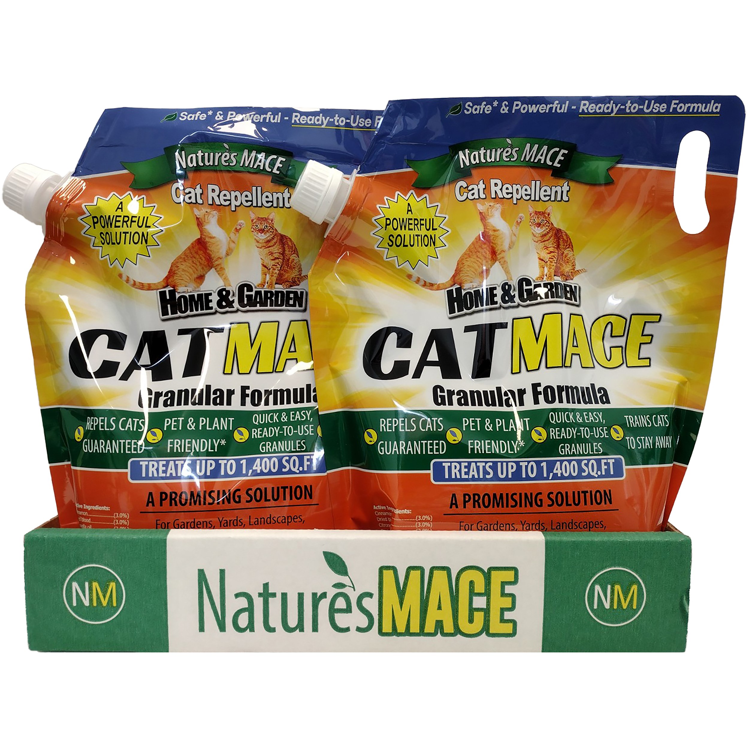 Nature's Mace 8pc 2.2# MiniMace Cat Repellent Granules Display