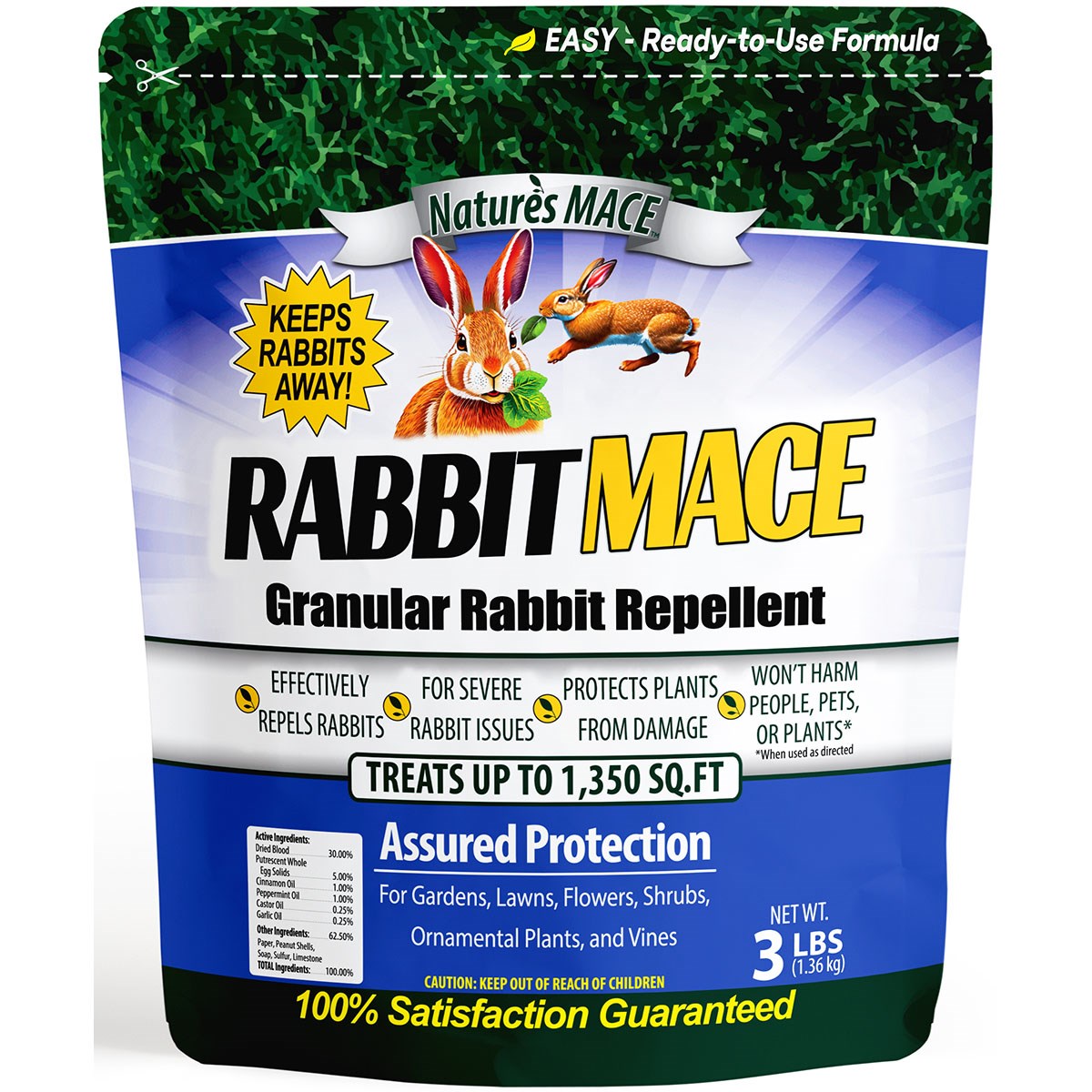 Nature's Mace 3# Rabbit Repellent Granules — priced per each; minimum 12; multiples of 12