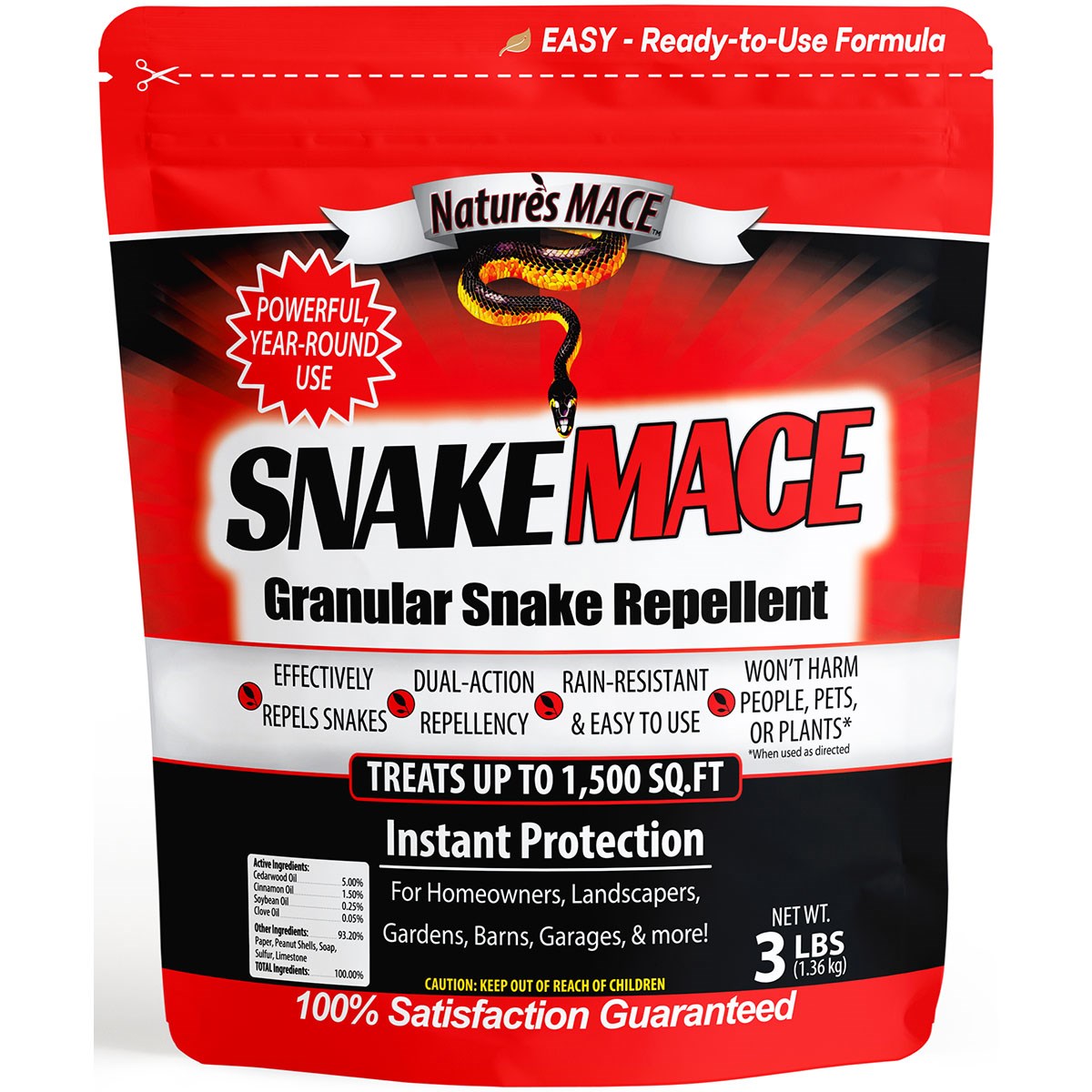 Nature's Mace 3# Snake Repellent Granules — priced per each; minimum 12; multiples of 12