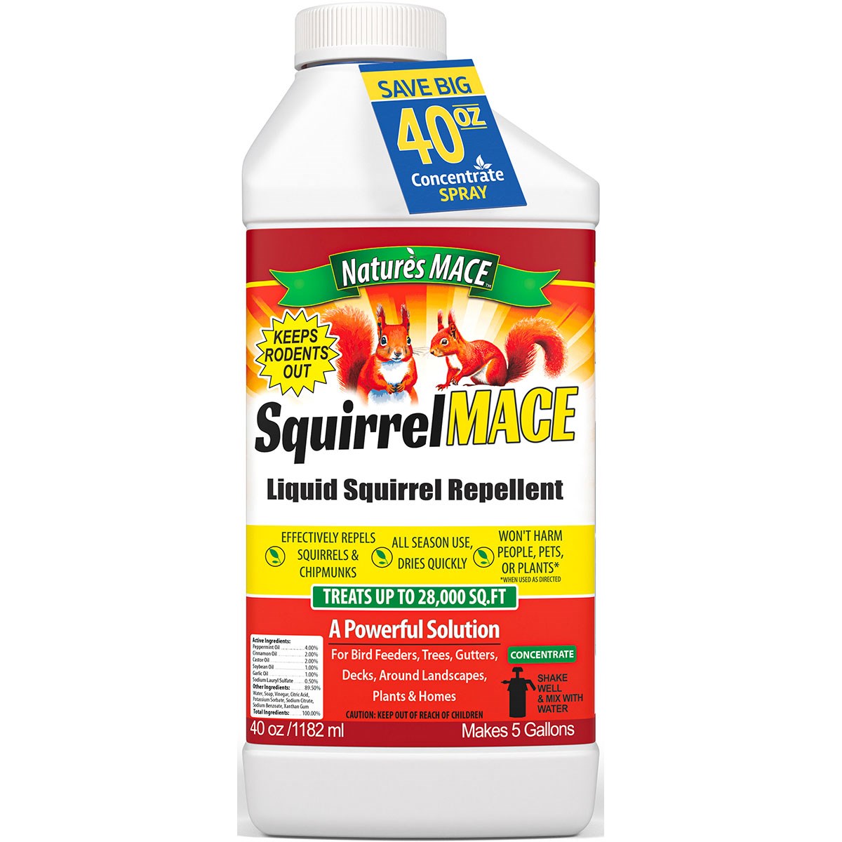 Nature's Mace 40oz Squirrel Repellent Concentrate — priced per each; minimum 12; multiples of 12
