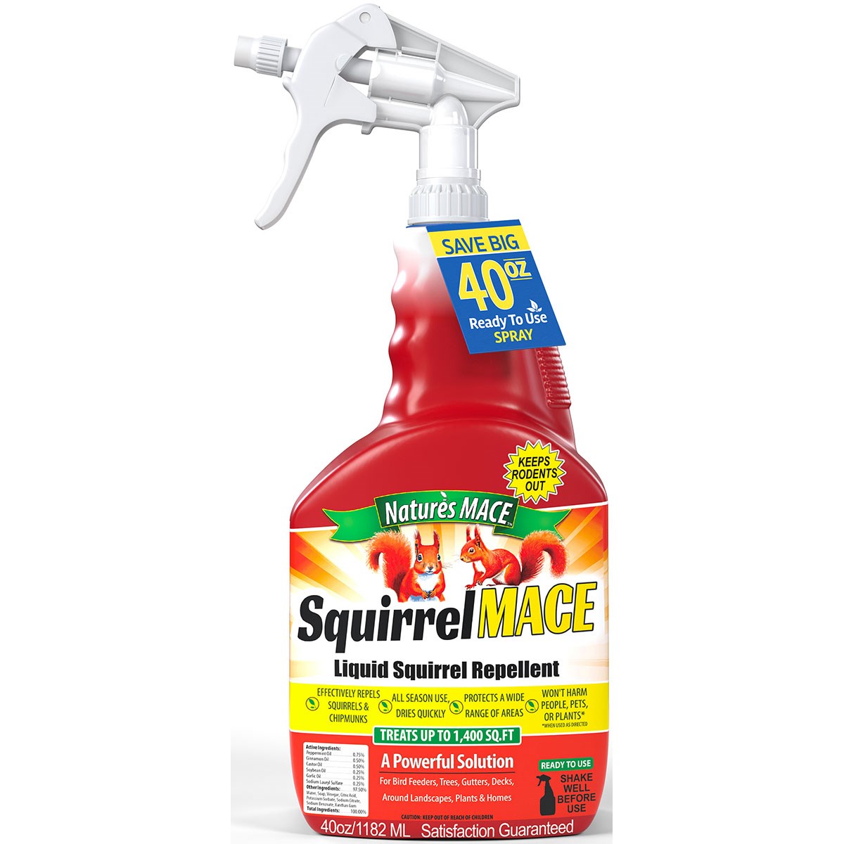Nature's Mace 40oz Squirrel Repellent RTU — priced per each; minimum 12; multiples of 12
