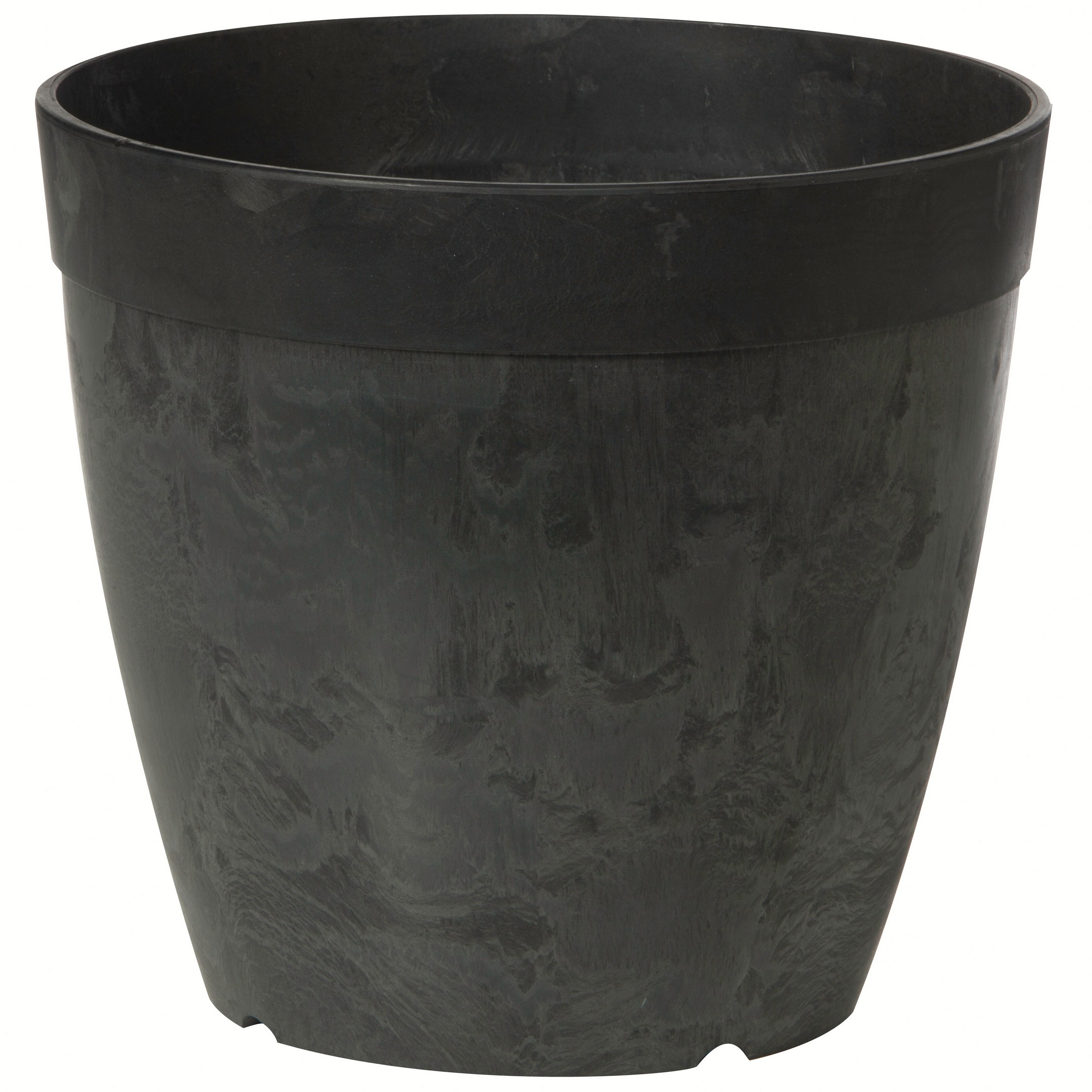 ArtStone 12" Round Dolce Planter Black — priced per each; minimum 5; multiples of 5