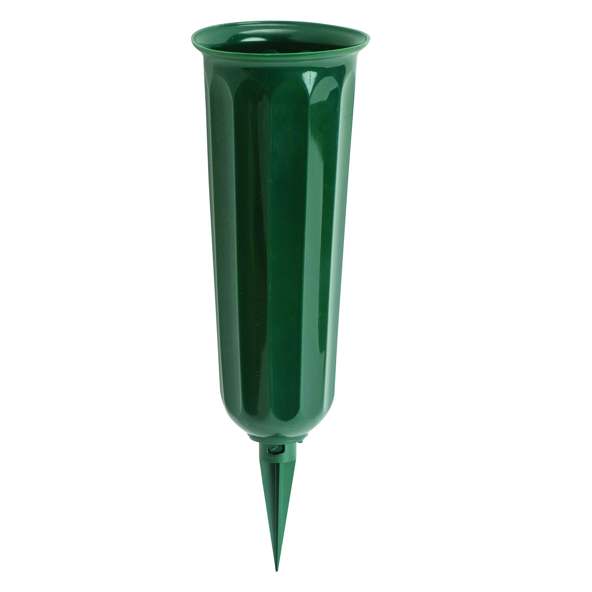Memorial Vase 3" Fluted Green Round Bottom — priced per each; minimum 36; multiples of 36