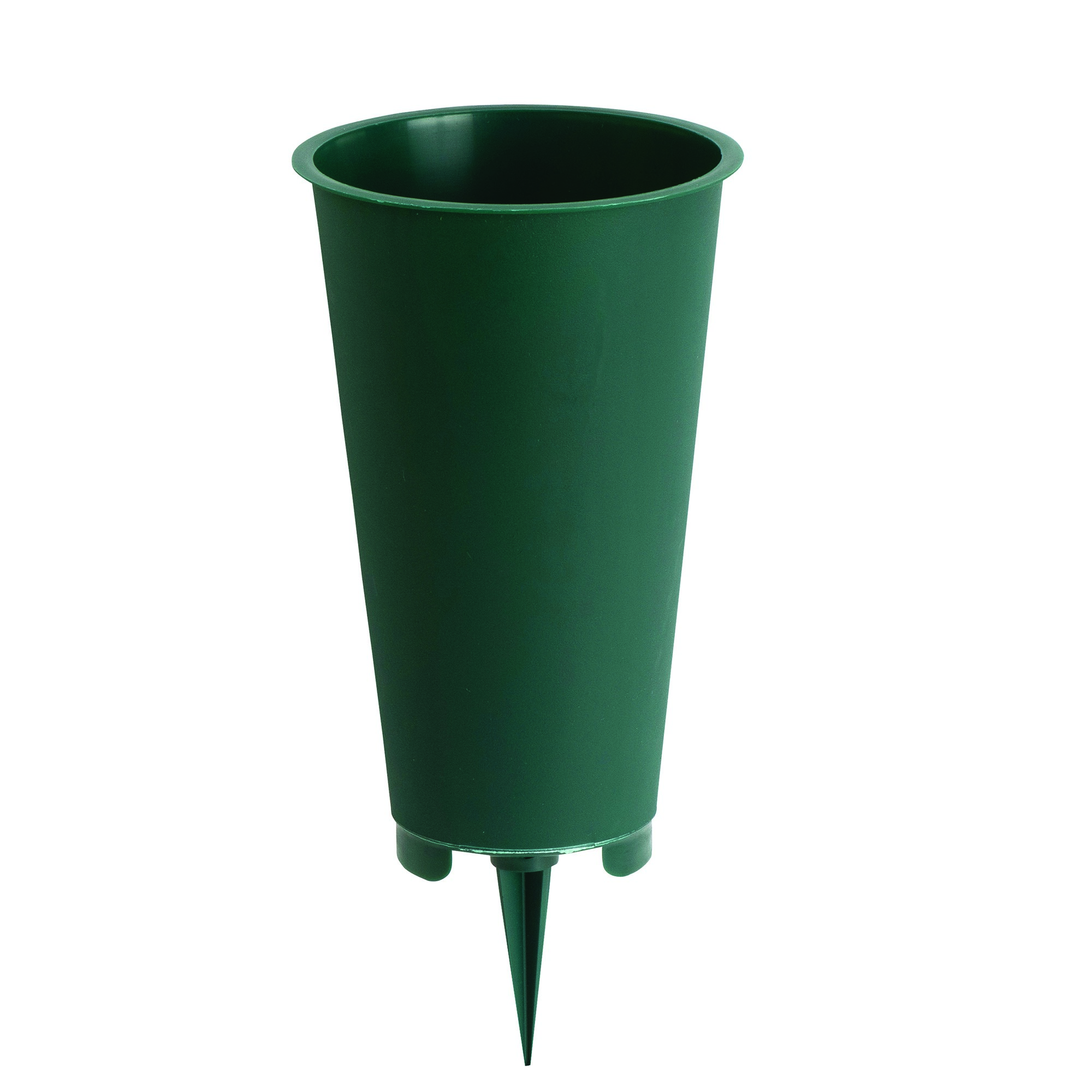 Memorial Vase 4" Green Small Flat Bottom — priced per each; minimum 36; multiples of 36