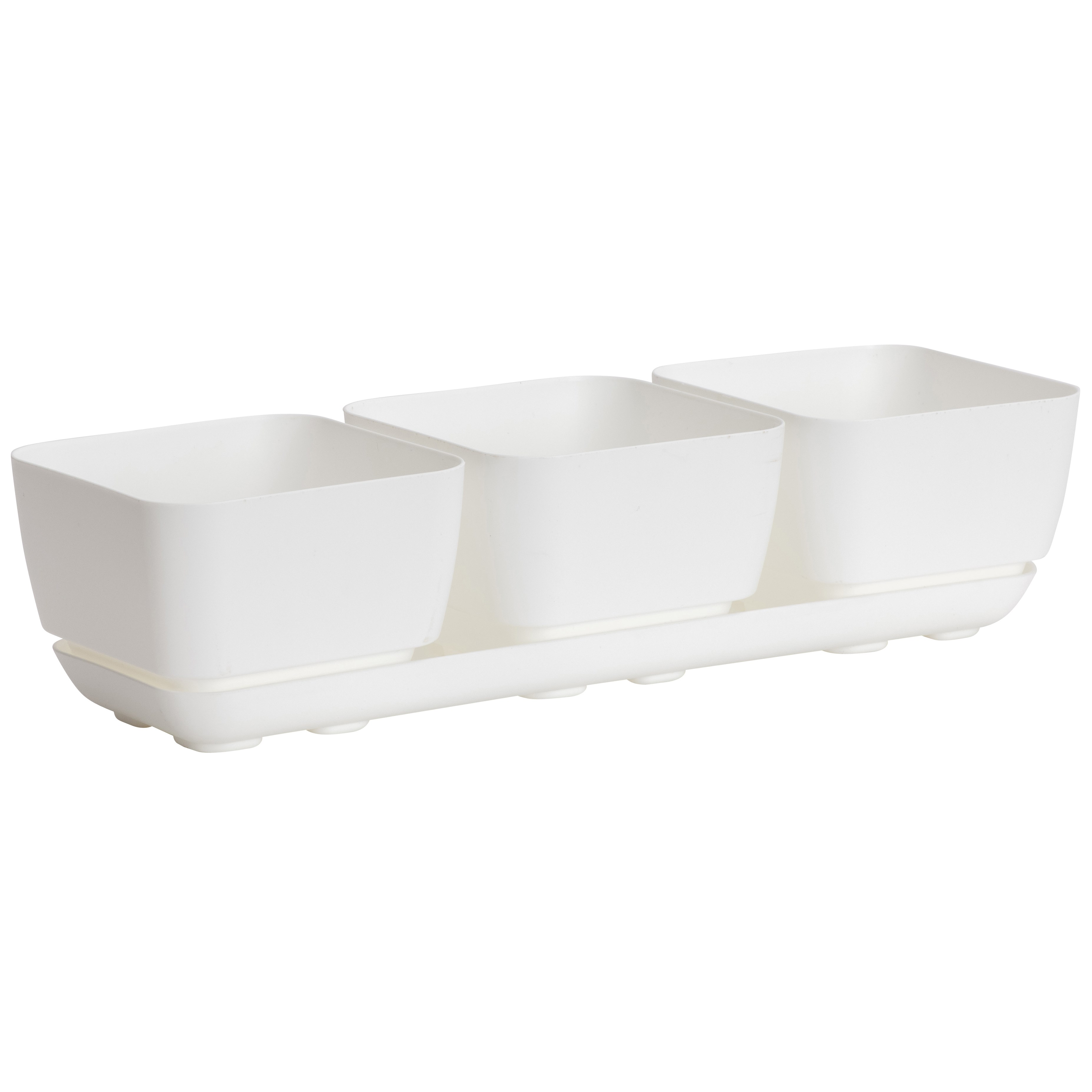 Majestic Trio Planter White Herb & Succulent Planter — priced per each; minimum 6; multiples of 6