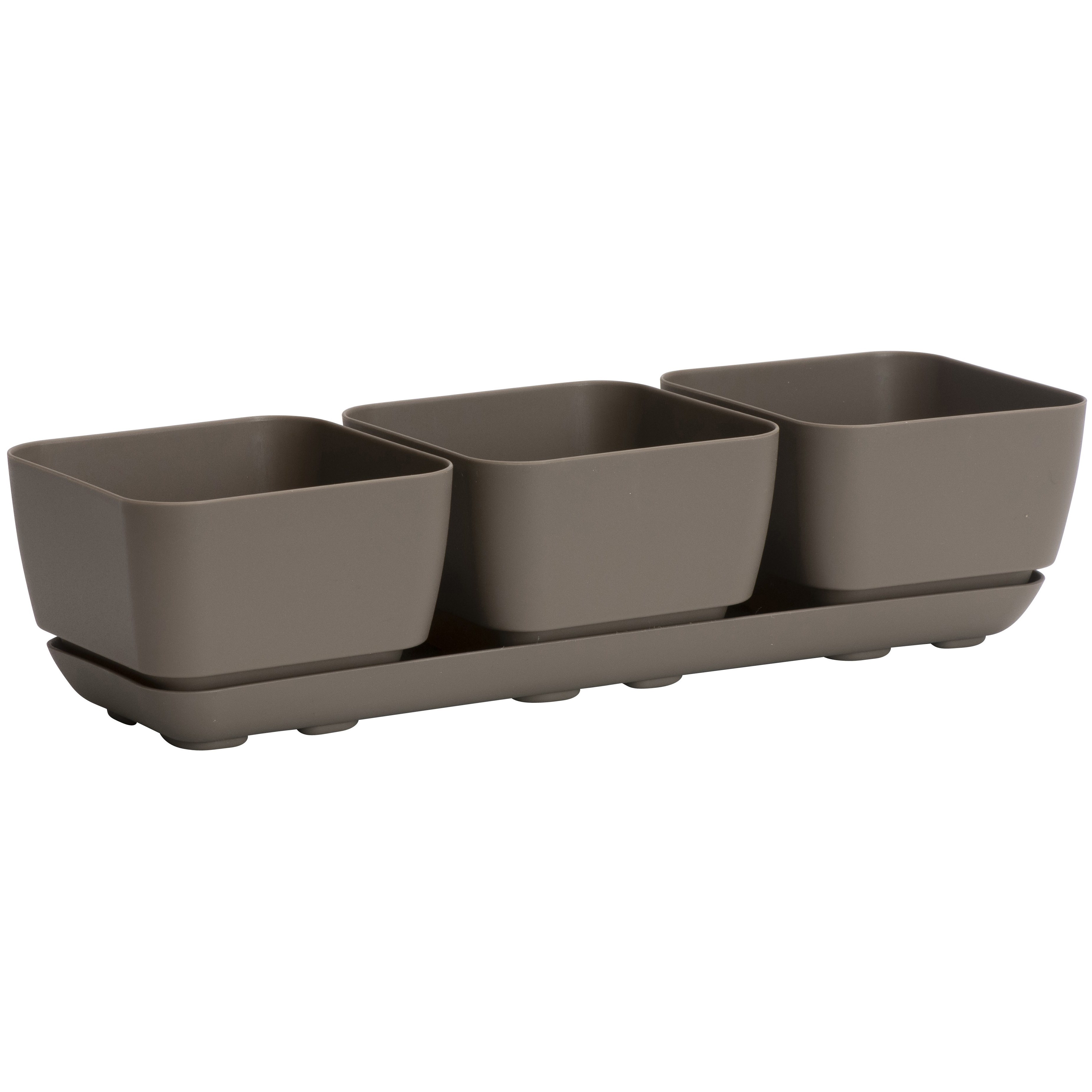 Majestic Trio Planter Taupe Herb & Succulent Planter — priced per each; minimum 6; multiples of 6