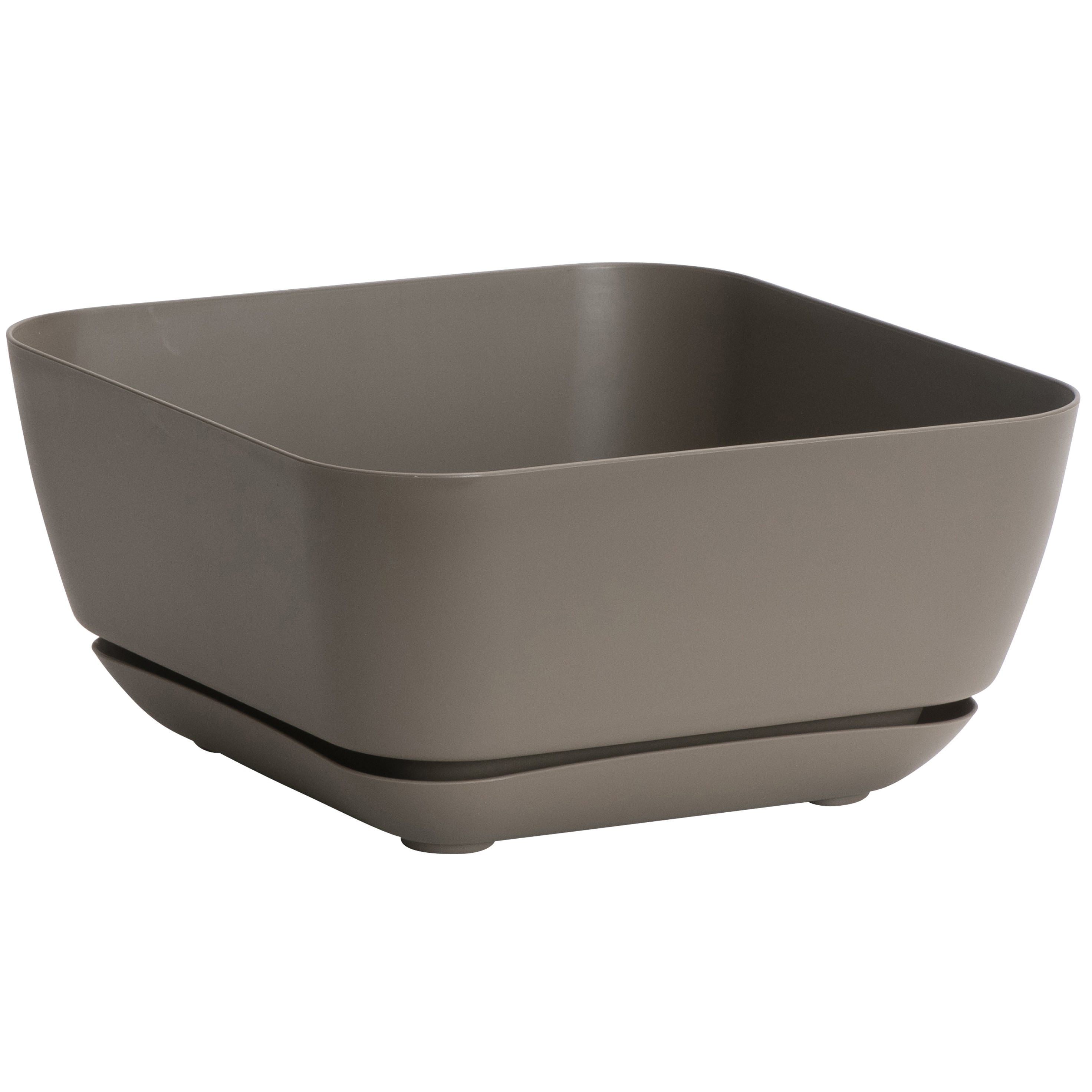 Majestic Gdn Planter Taupe 12"x12" Square Matte — priced per each; minimum 5; multiples of 5