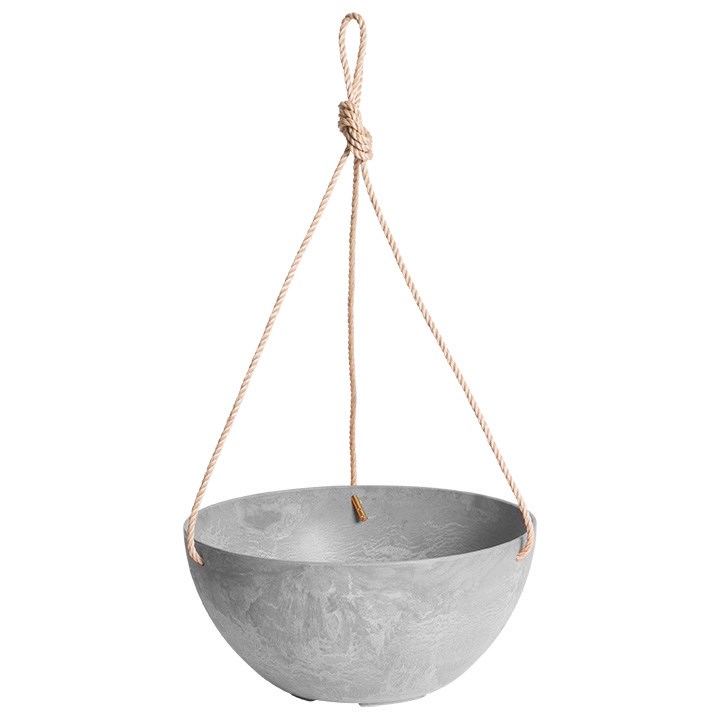 ArtStone 12" Napa Hanging Bowl with Rope Grey — priced per each; minimum 5; multiples of 5